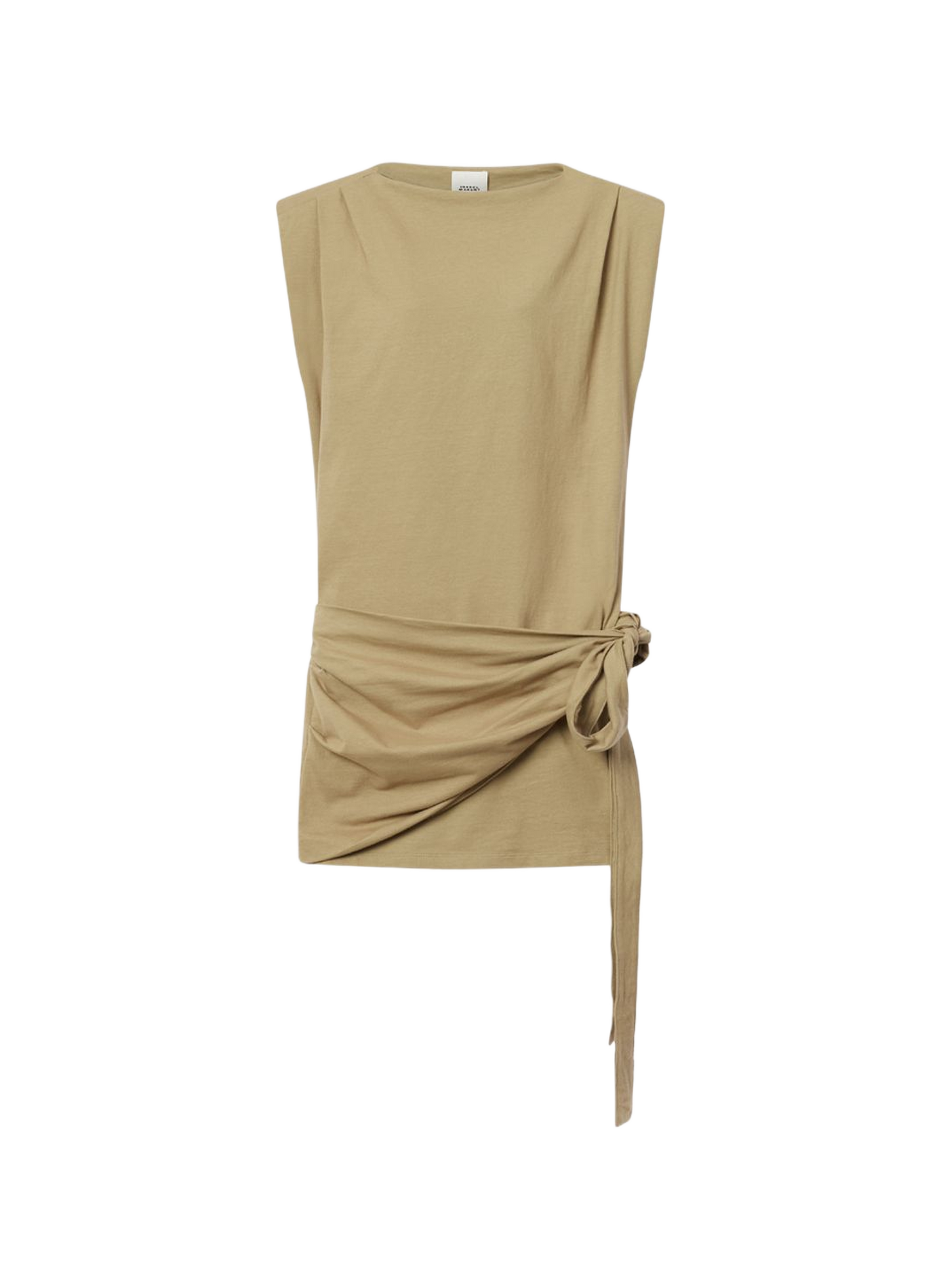 Short draped dress Marielle in cotton jersey ISABEL MARANT Brown