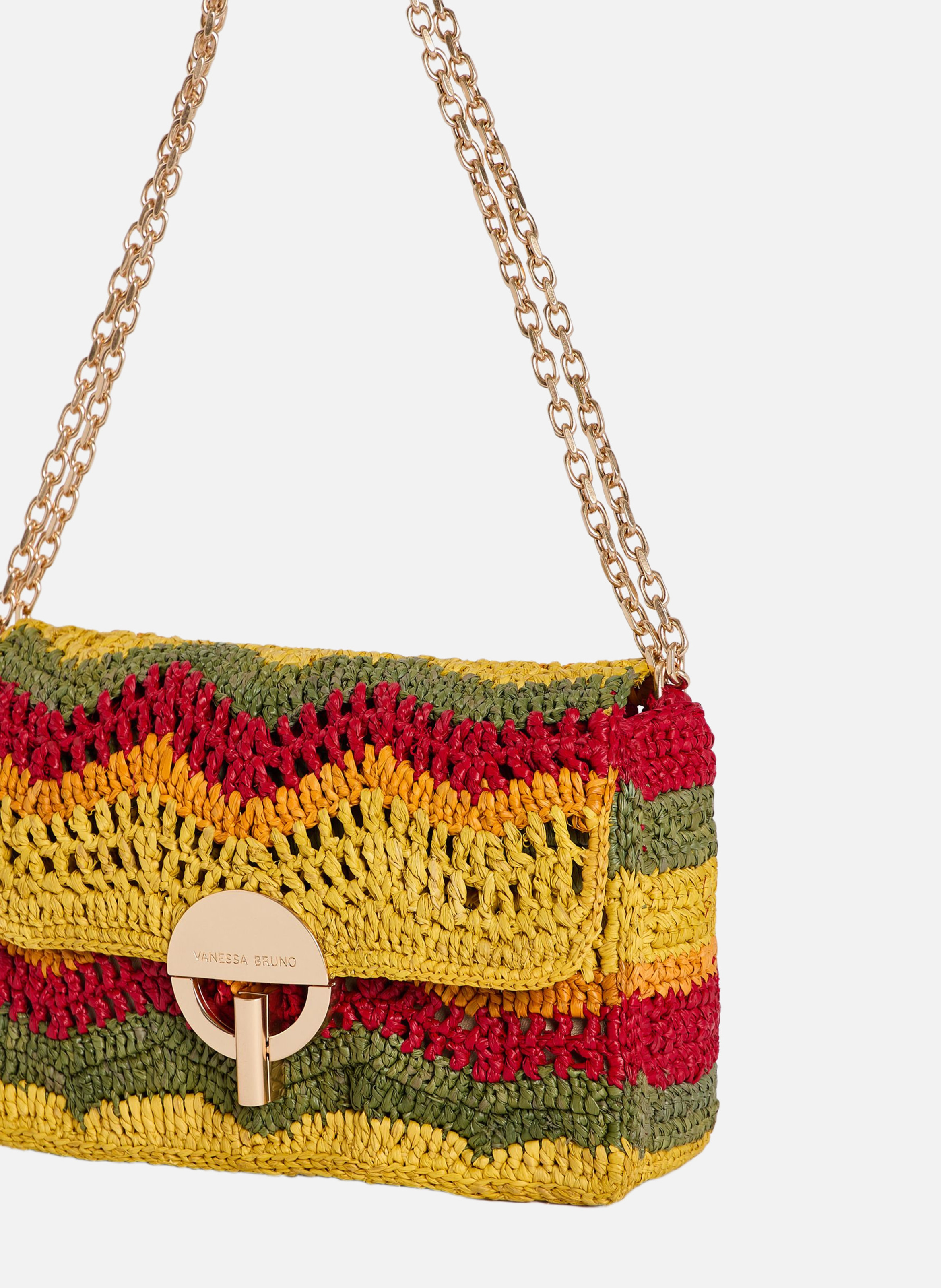Moyen sac moon en raphia VANESSA BRUNO Multicolore