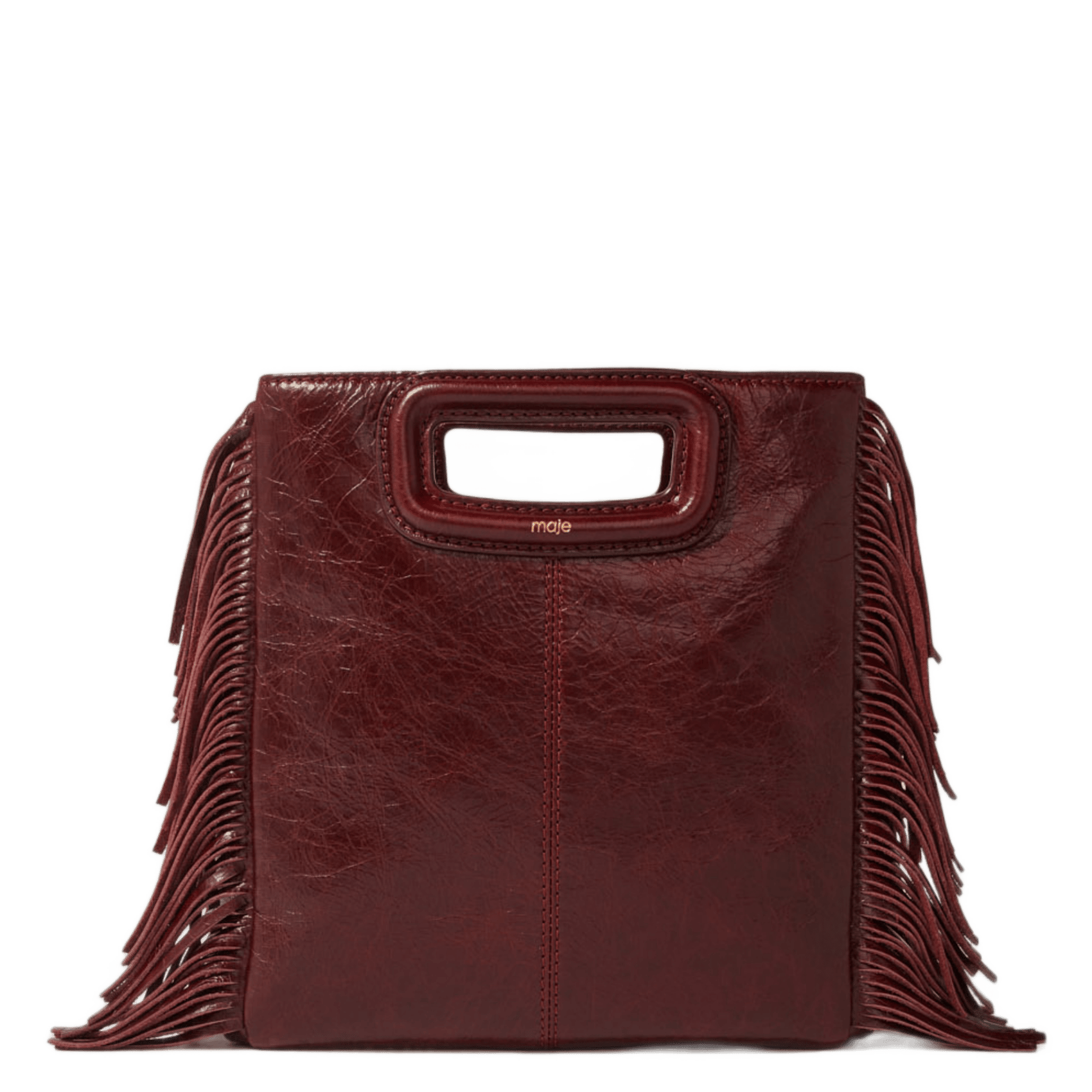 Sac bandoulière en cuir m MAJE Rouge