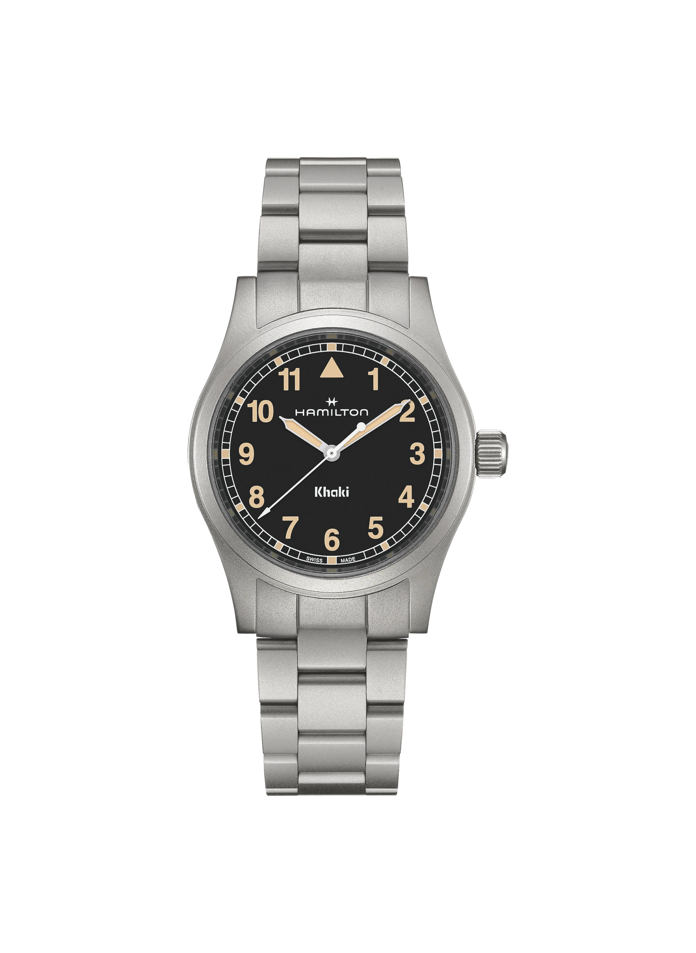 Montre quartz Khaki Field en acier inoxydable HAMILTON Noir