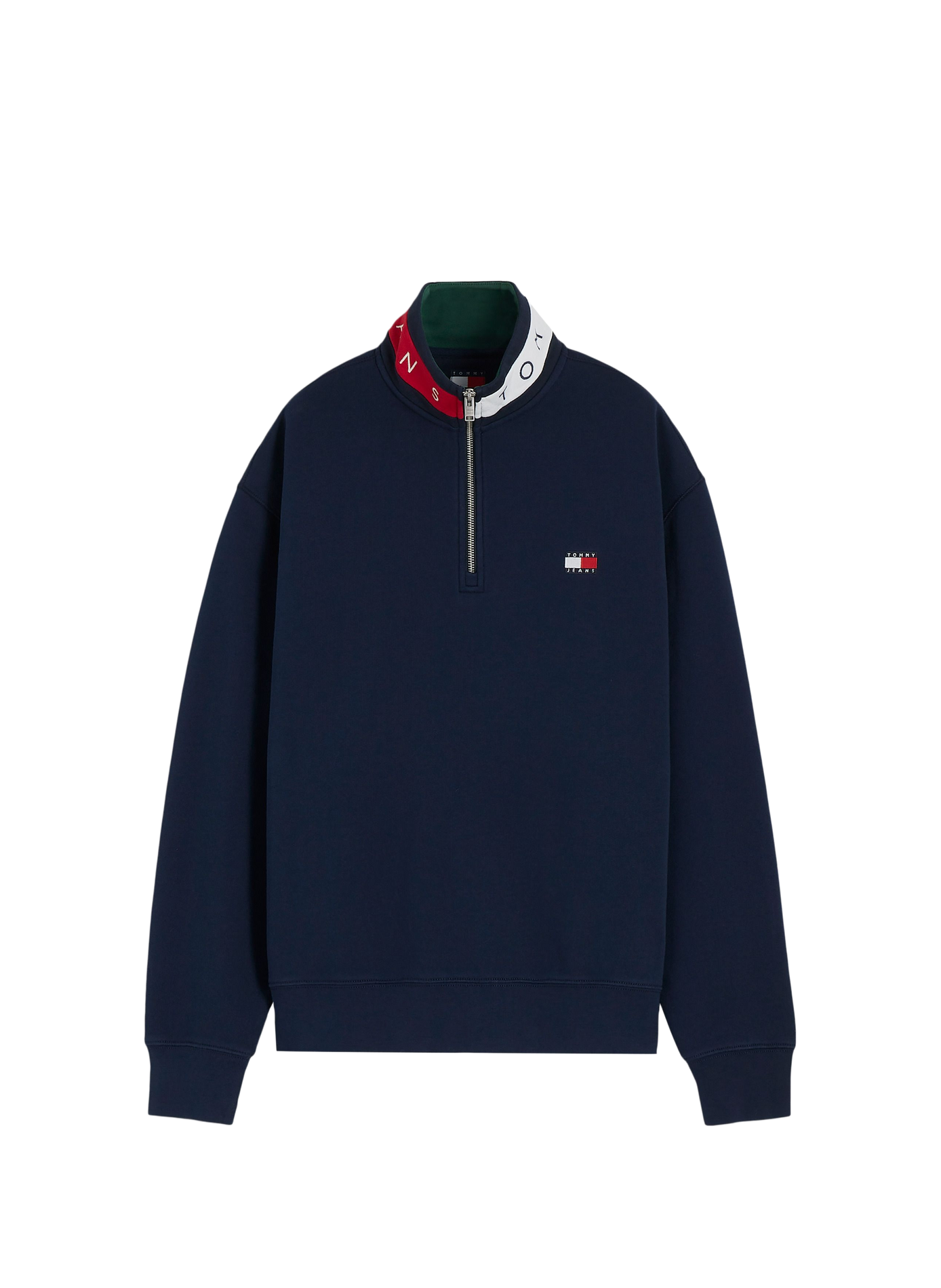 Gerader Sweatshirt mit Reißverschluss aus Baumwollmischung TOMMY HILFIGER Blau