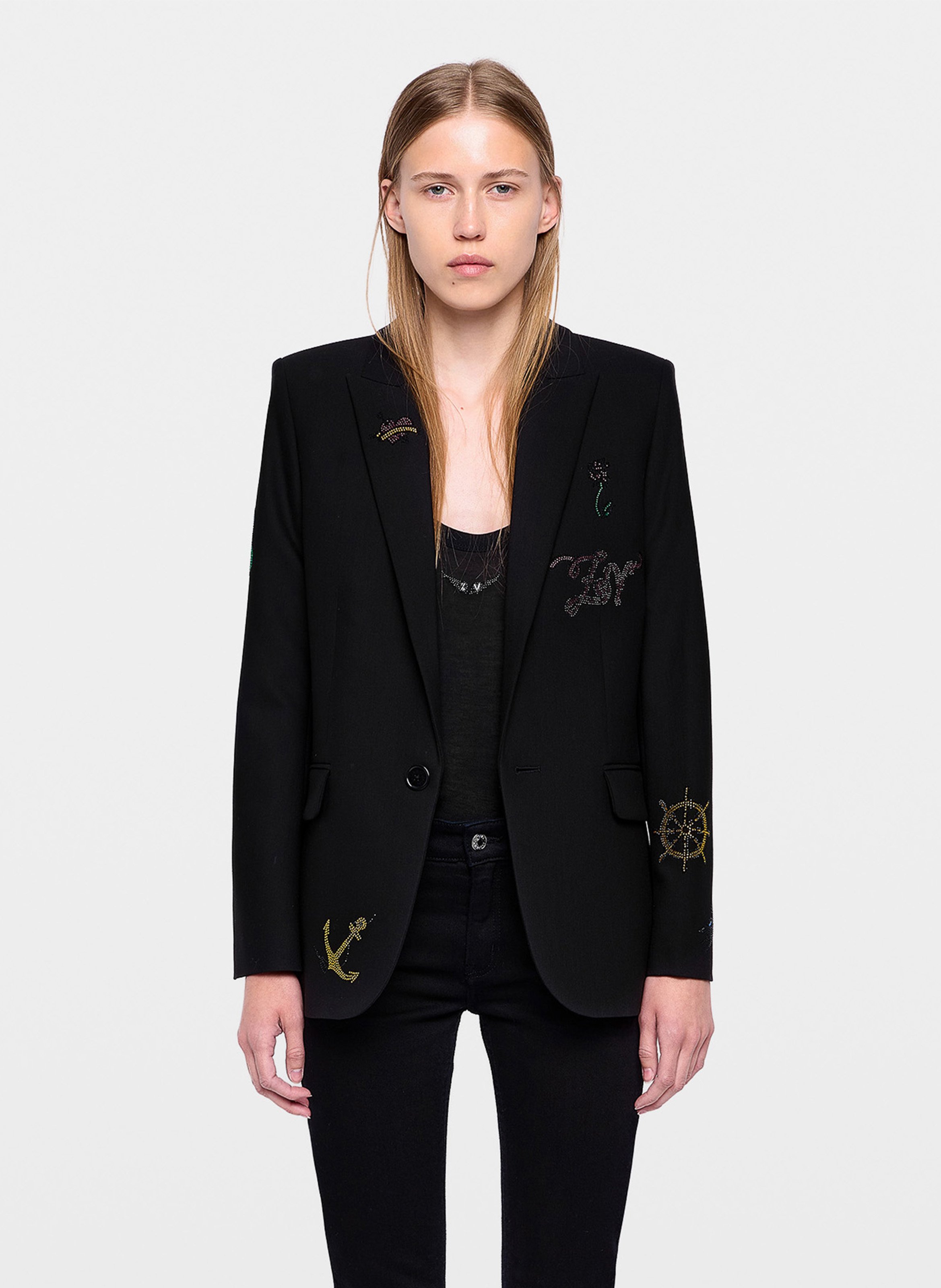 Veste de tailleur strassée valse ZADIG&VOLTAIRE Noir