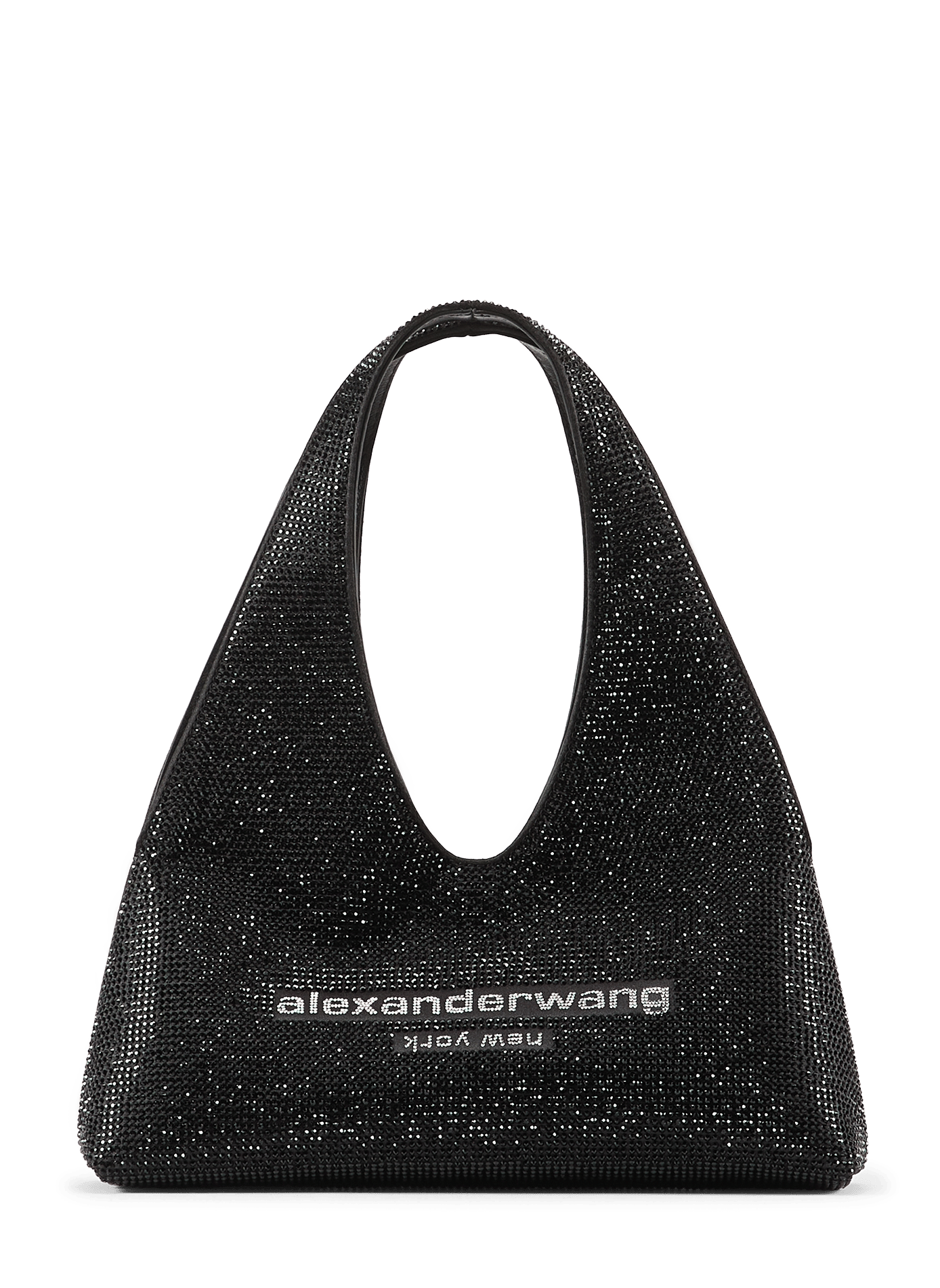 Sac mini Hobo à strass ALEXANDER WANG Noir