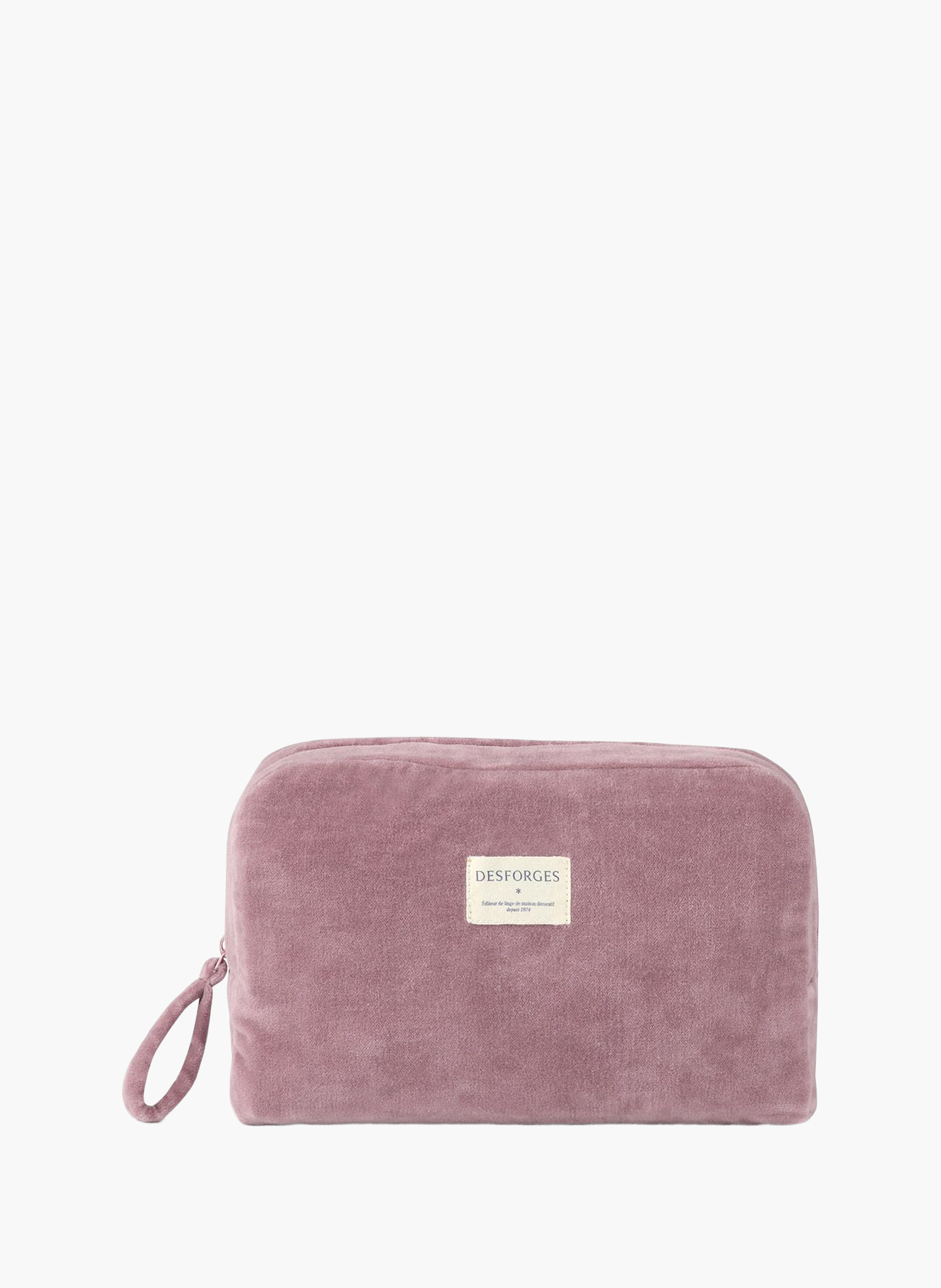 Trousse en velours, calypso DESFORGES Rose