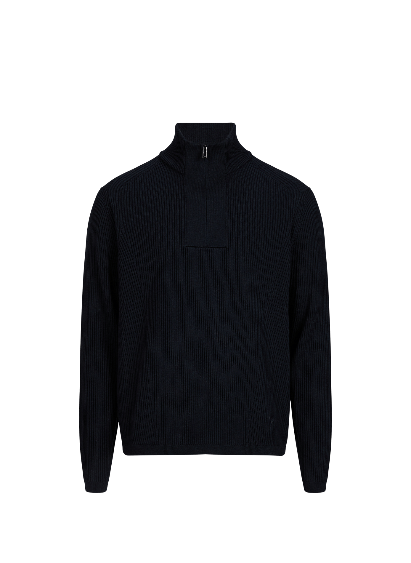 Pullover mit hohem Reißverschlusskragen aus Wolle und Baumwolle EMPORIO ARMANI Blau