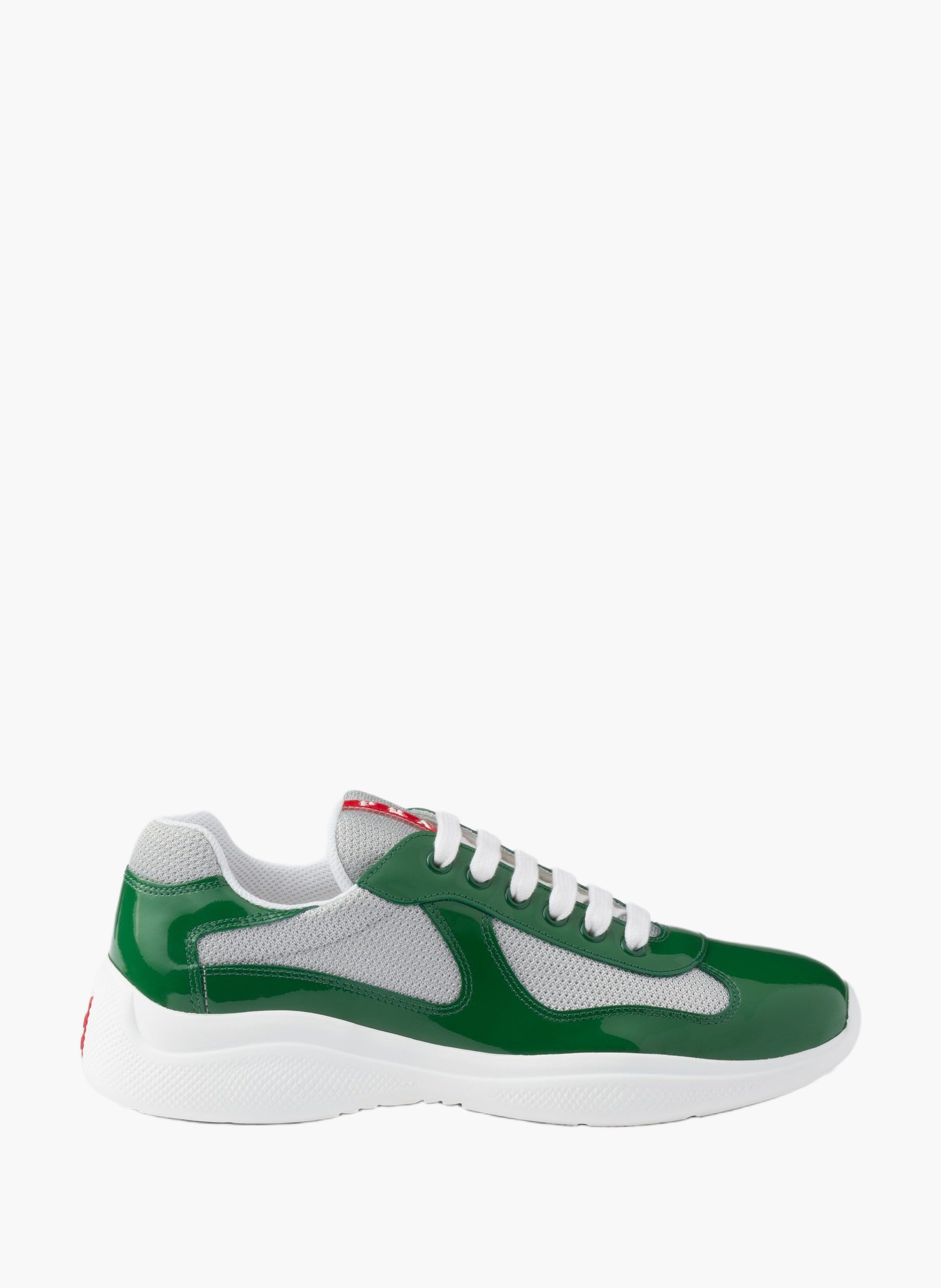 Sneakers prada america’s cup en cuir verni et tiss PRADA Vert