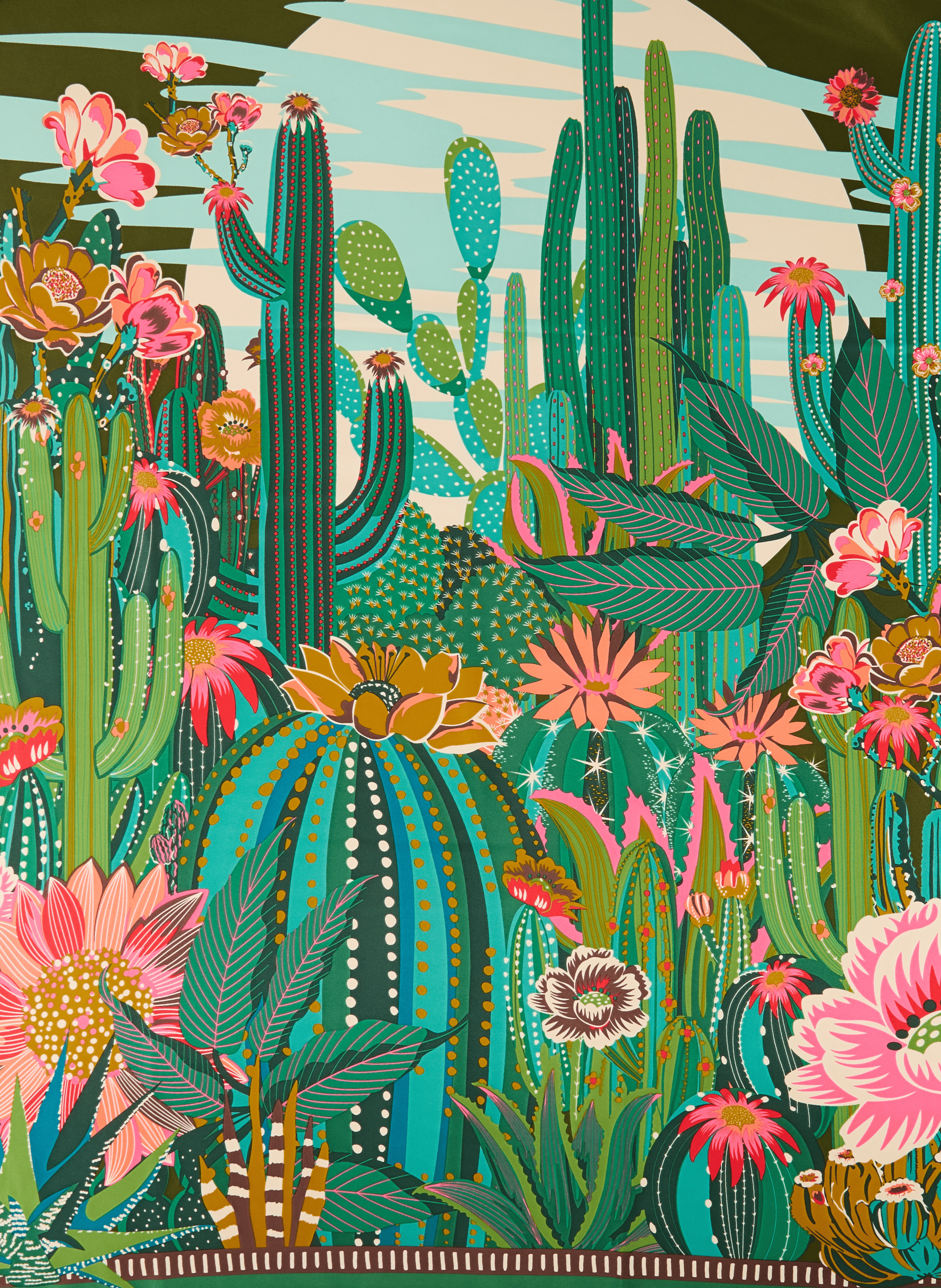 Cactus-Printtuch WILD Grun