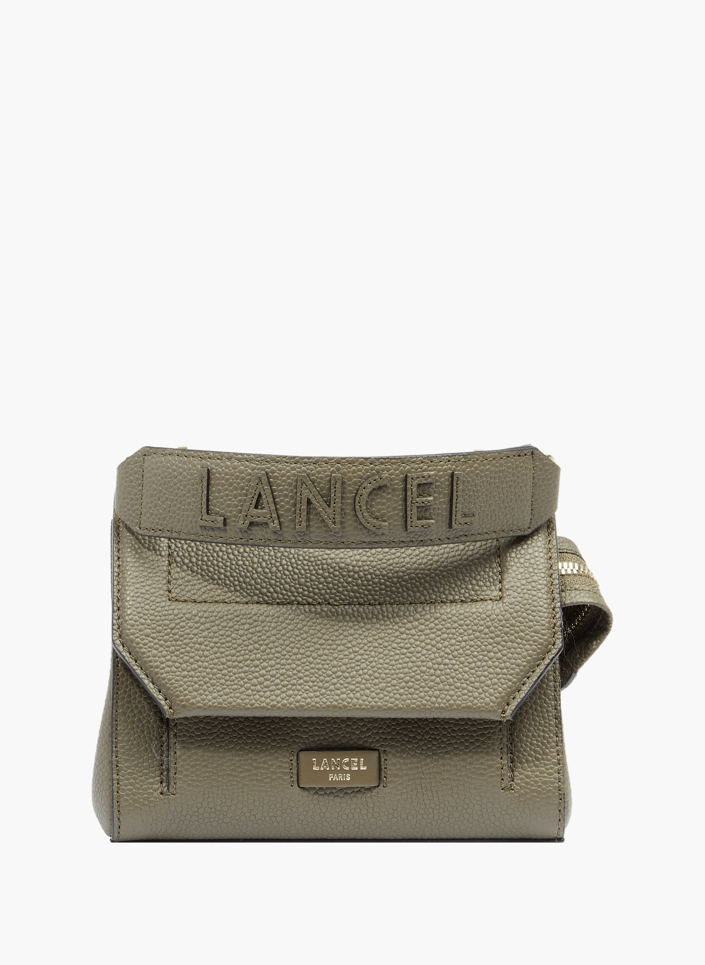 Sac rabat s ninon de lancel en cuir  Kaki foncé
