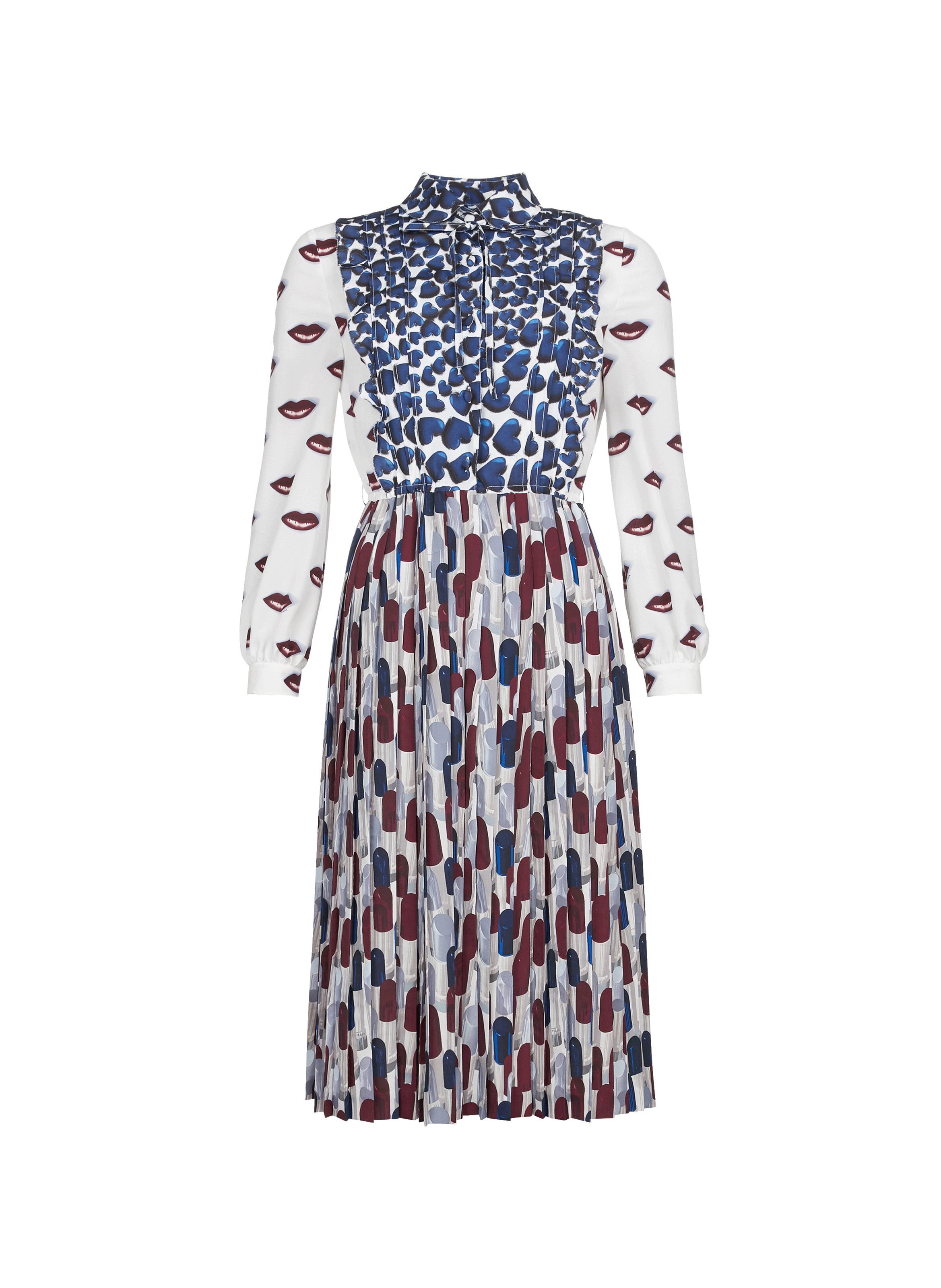 PRADA Robe en crêpe de Chine Multicolore