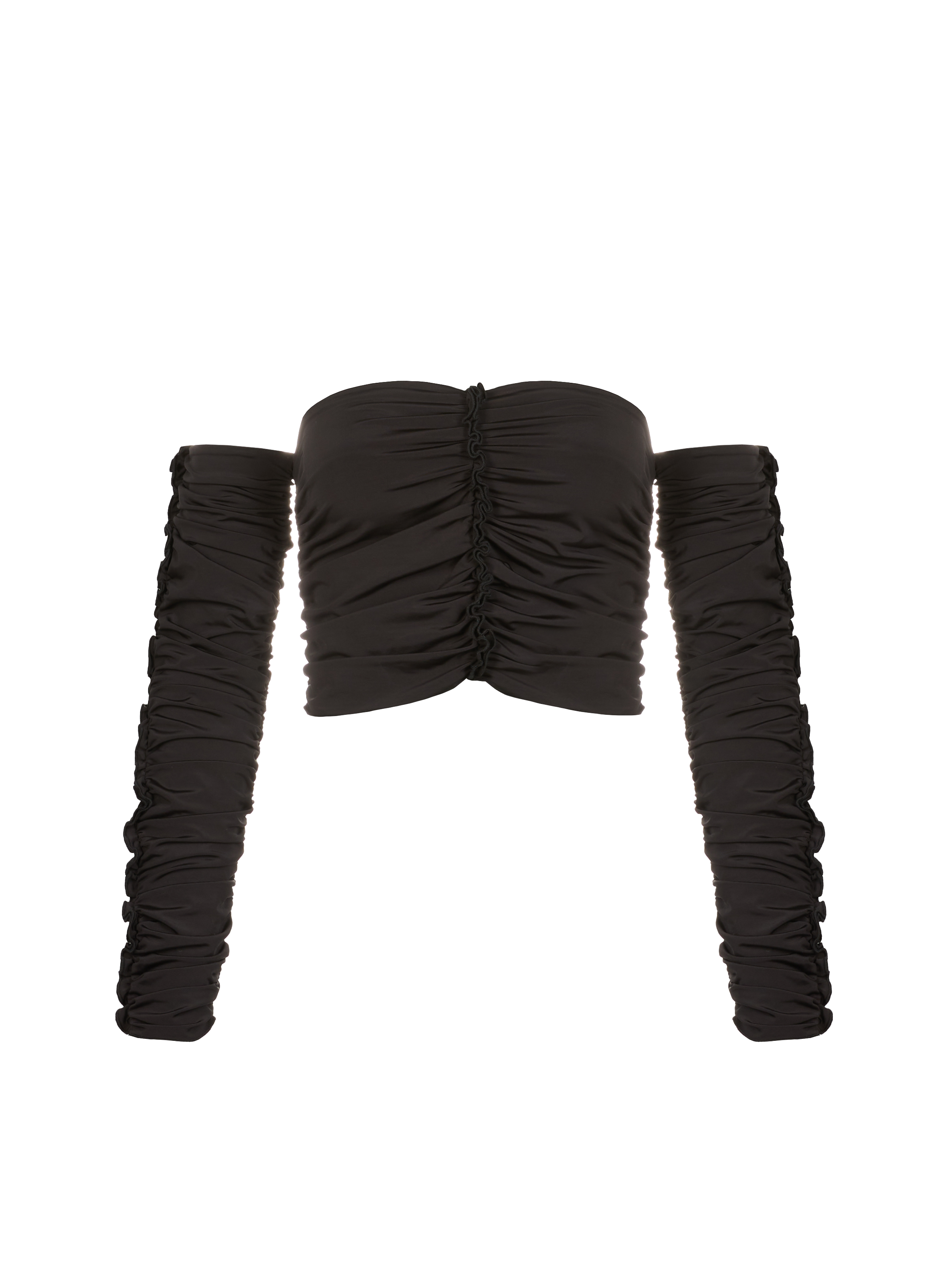 Top froncé ROTATE Noir