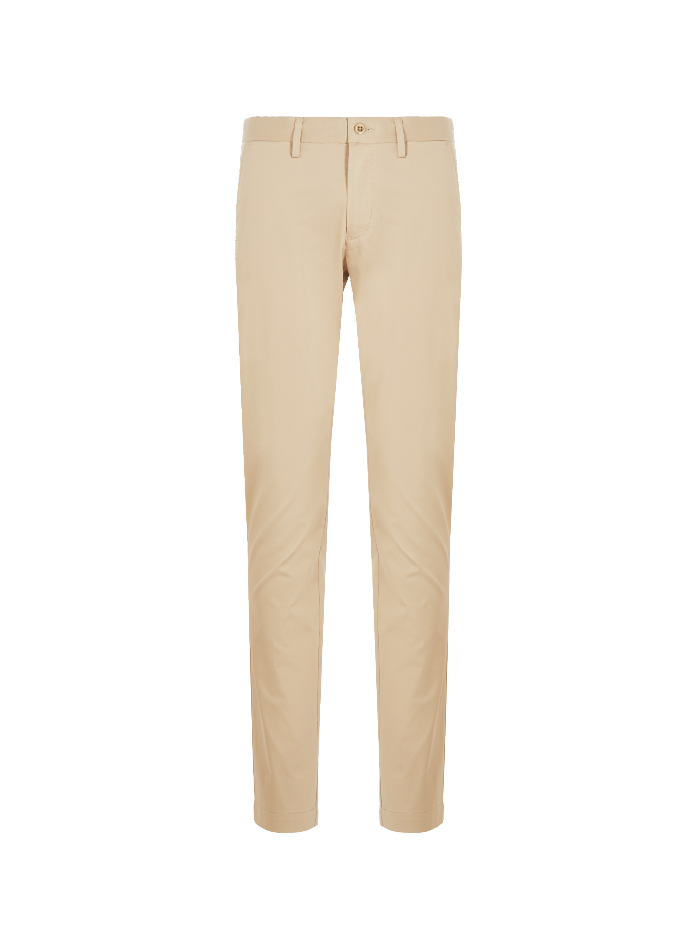 Pantalon droit en coton mélangé Beige