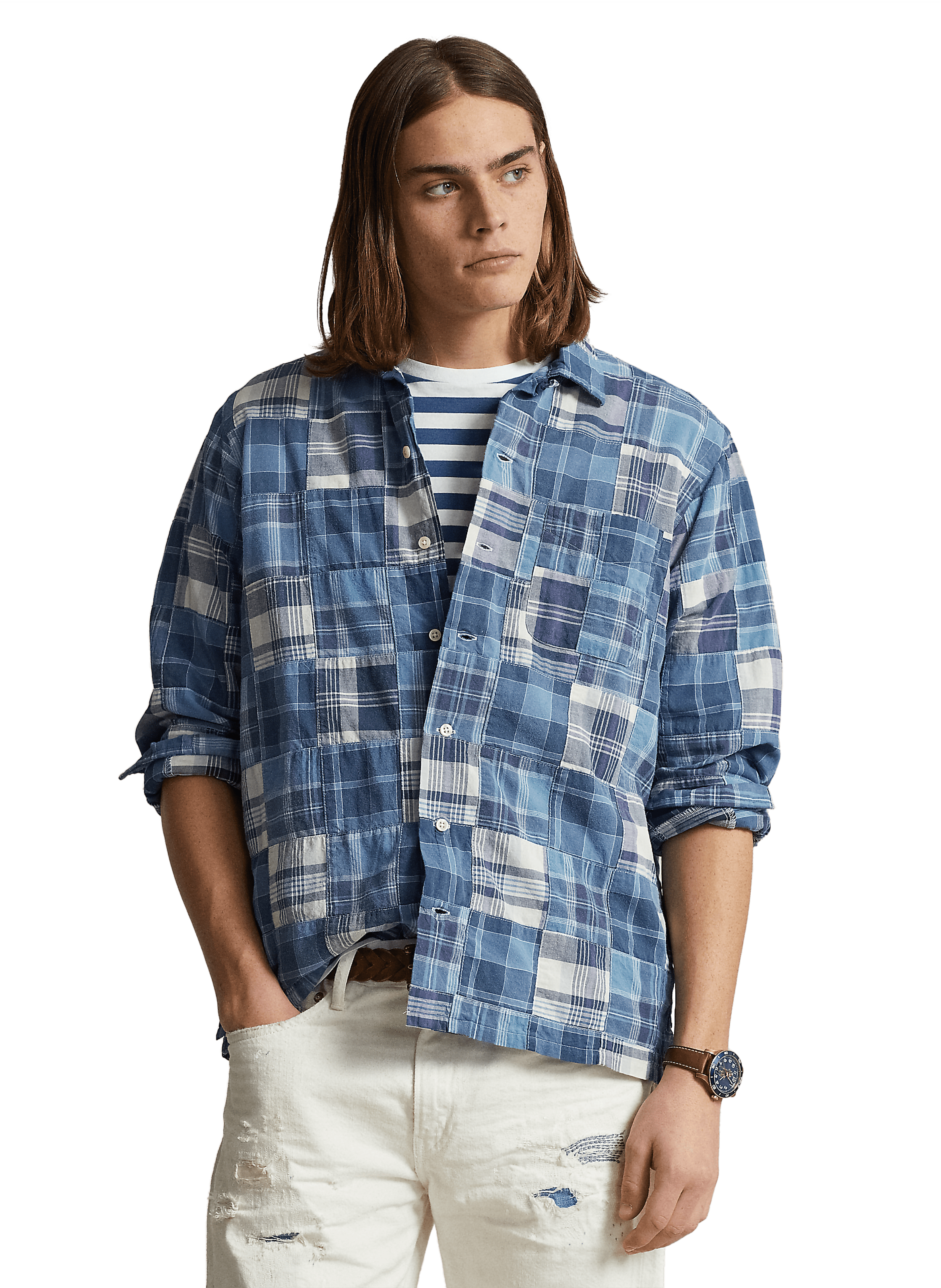 POLO RALPH LAUREN Chemise imprimé en coton  Bleu