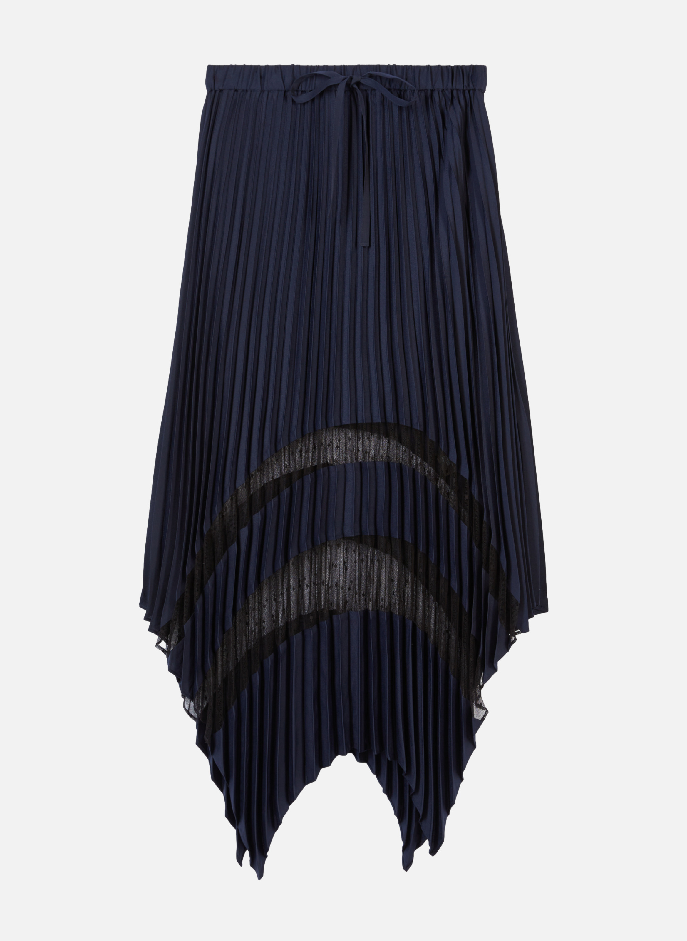 Jupe longue plissée Bleu