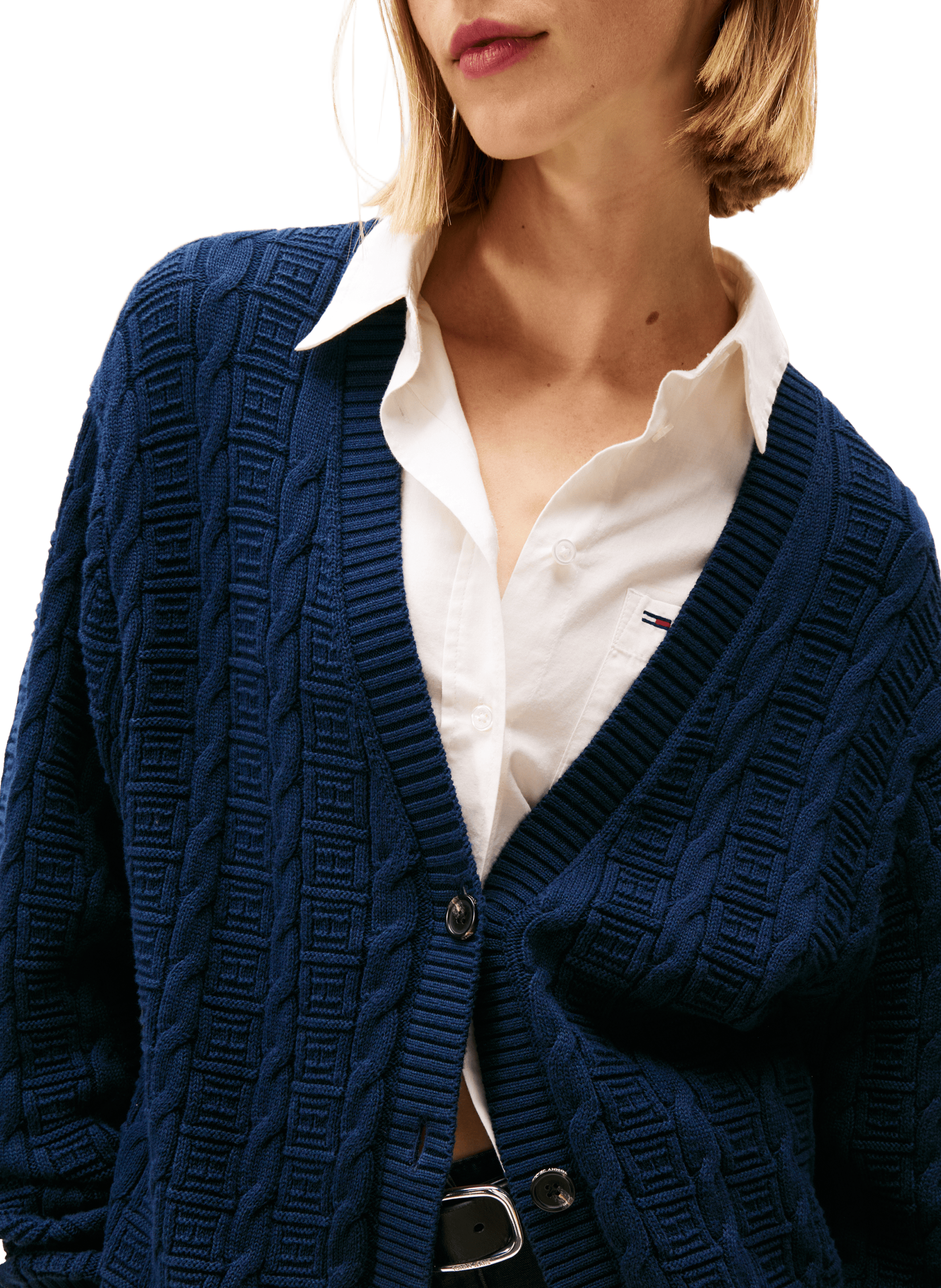 Cardigan en maille torsadée TOMMY HILFIGER Bleu