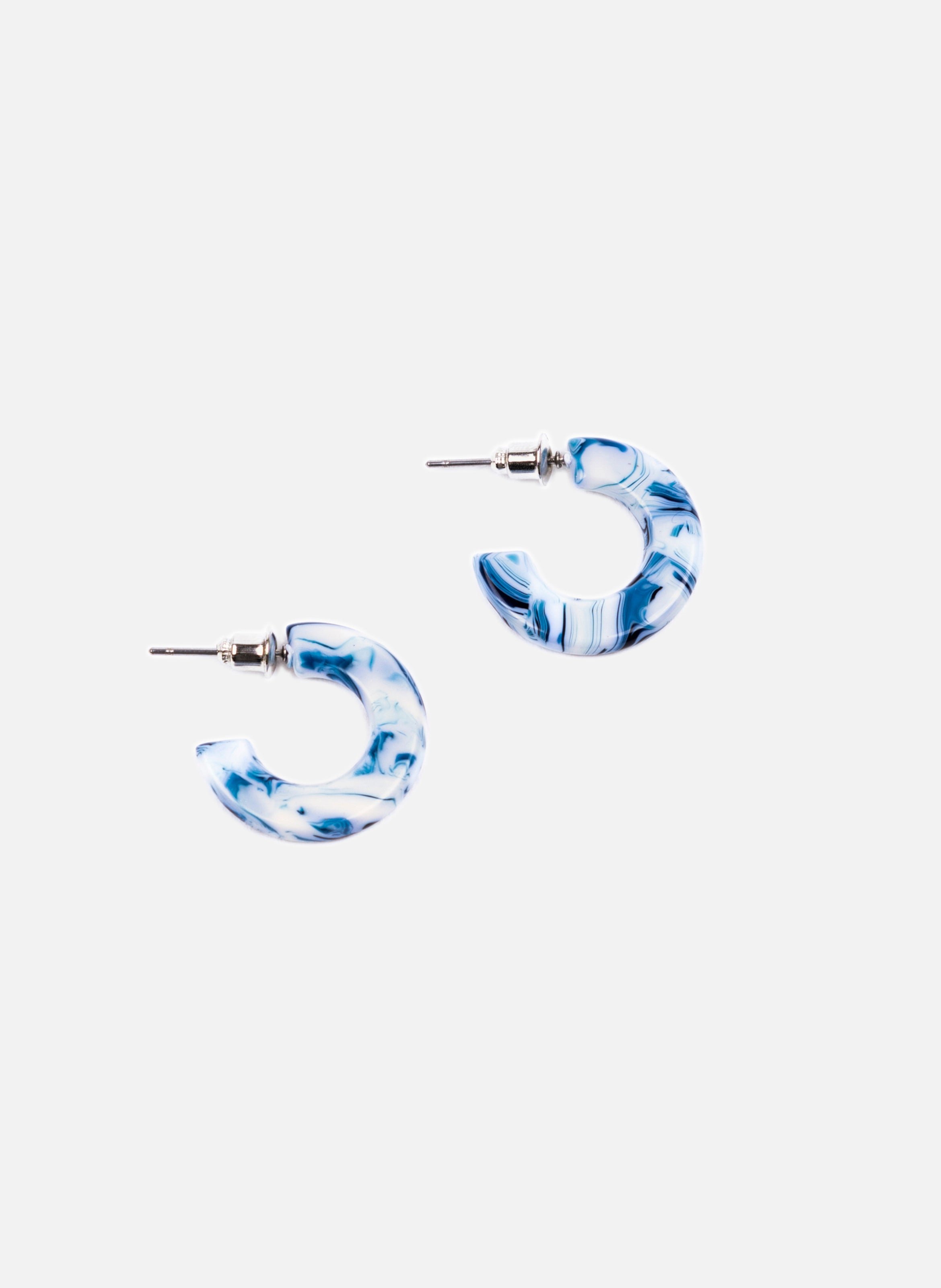 Boucles d'oreilles osaka en acétate de cellulose BleuKURAGE GINZA