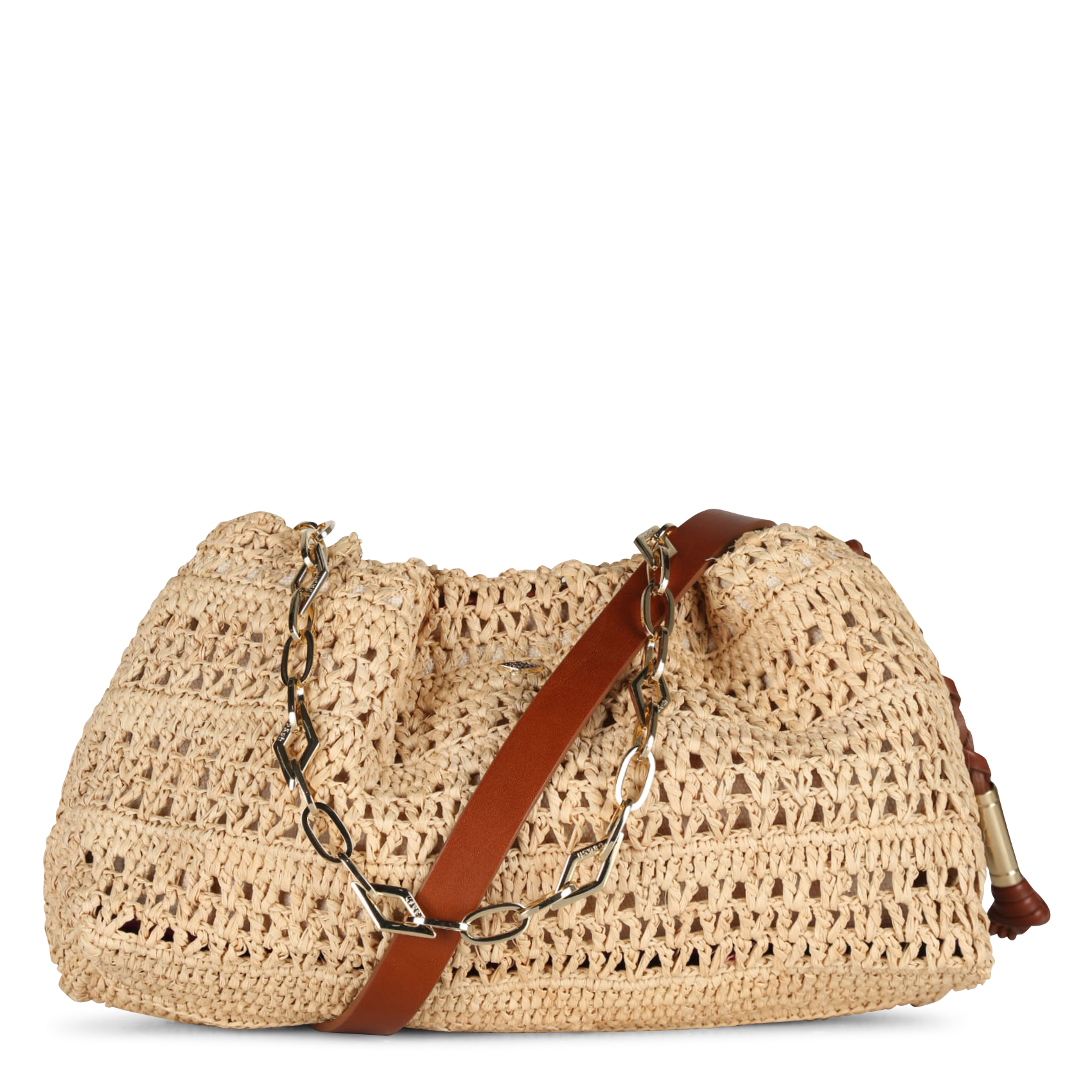 Sac bandoulière en raphia june BA&SH Marron