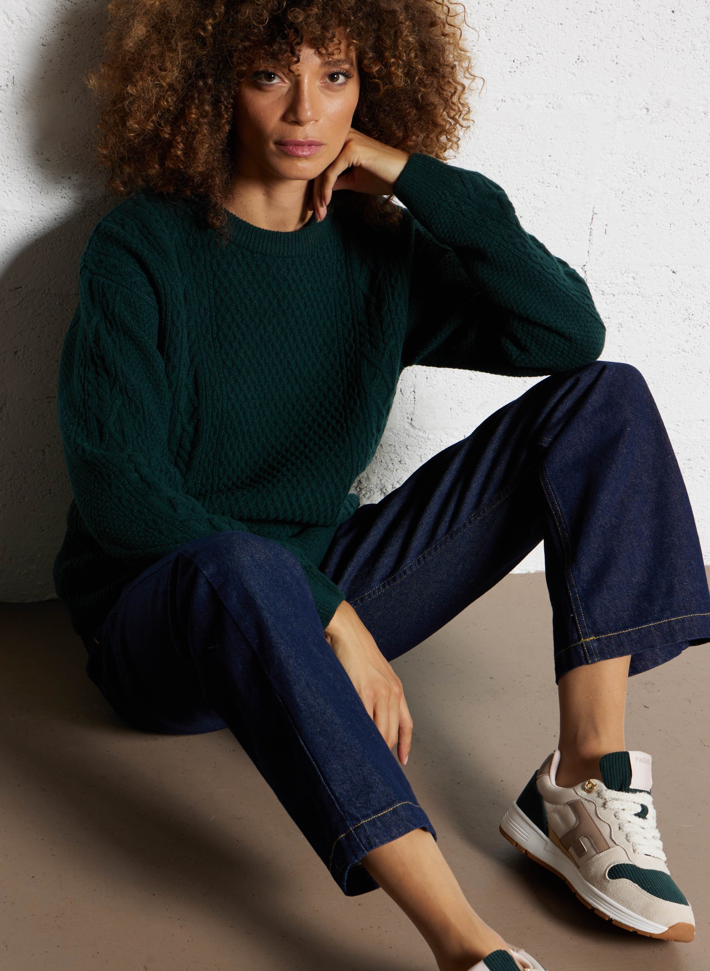 Pull droit en laine mélangée ARMOR-LUX Vert