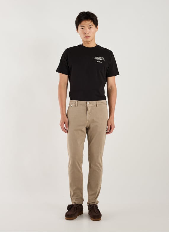 Jeans slim uni en coton mélangé  | Beige by REPLAY Jeans slim uni en coton mélangé  Beige