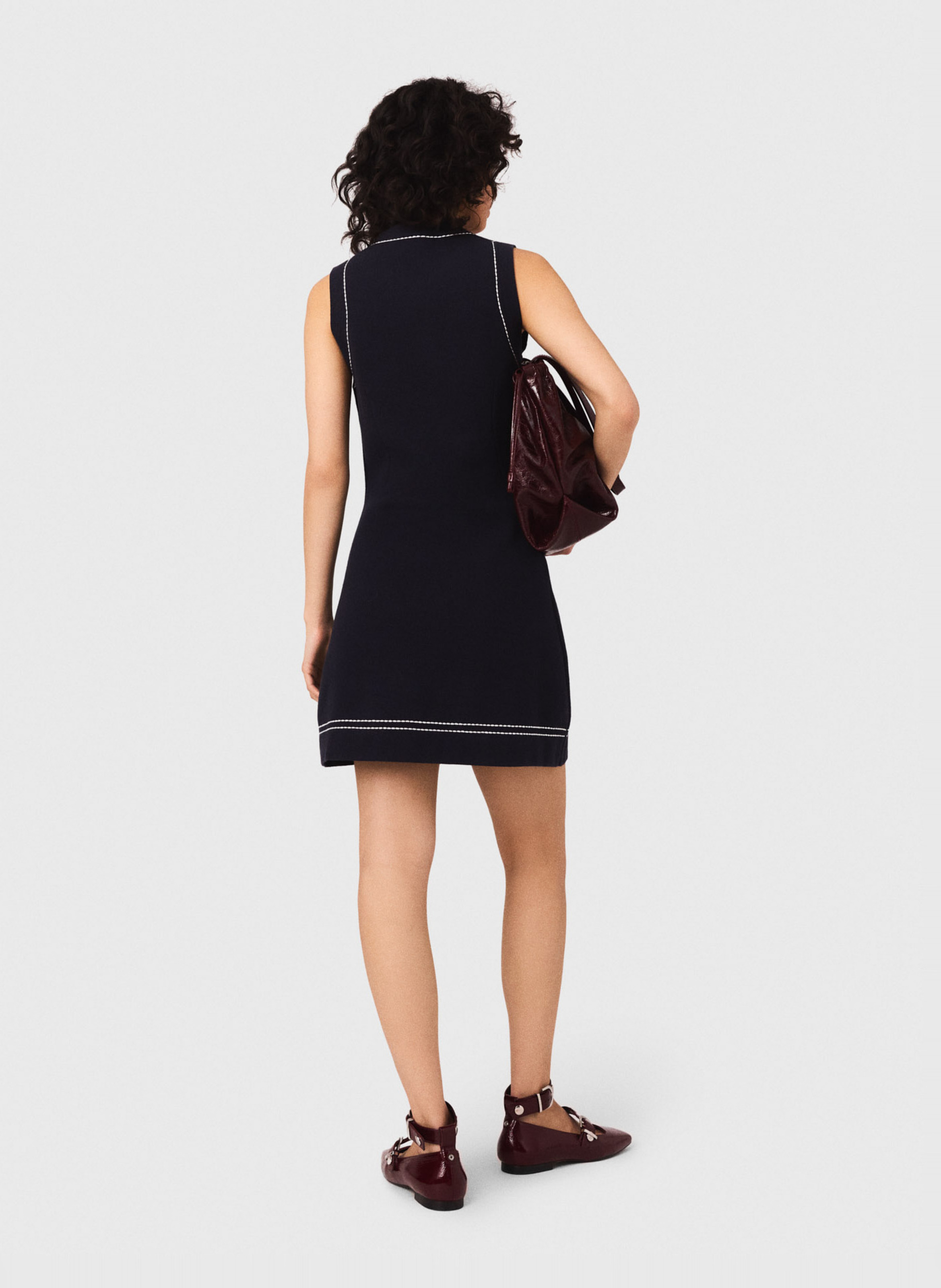 Robe courte en maille Bleu