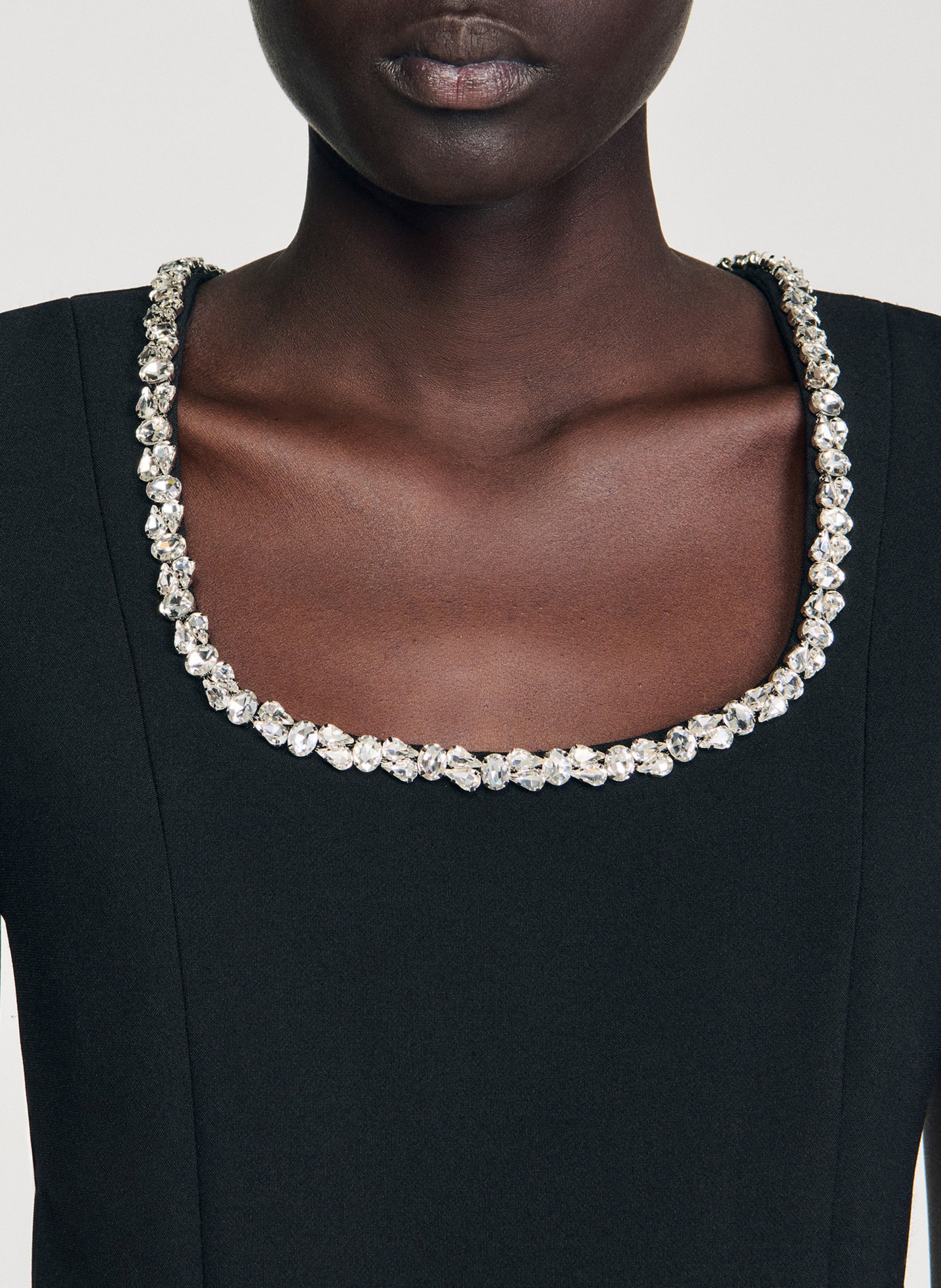 Robe courte col rond SANDRO Noir