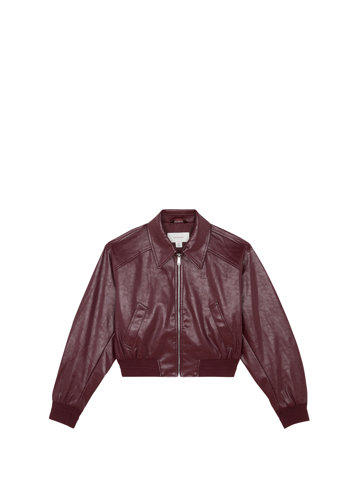 Bomber court en similicuir CALVIN KLEIN Rouge