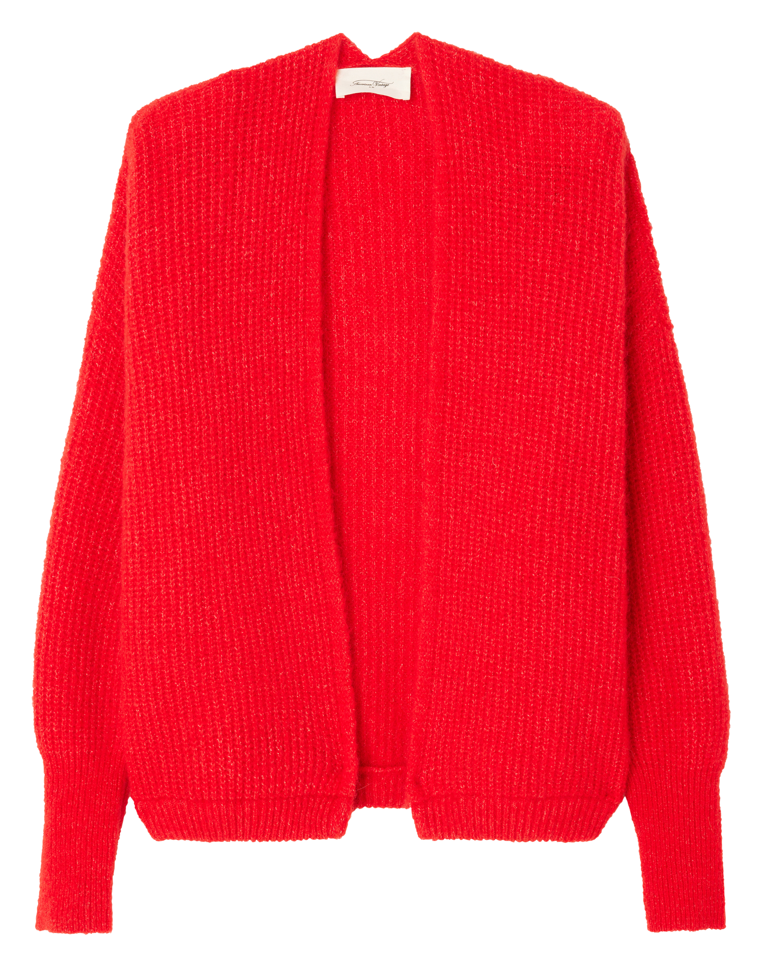 Gilet ouvert en laine et alpaga mélangé east AMERICAN VINTAGE Rouge