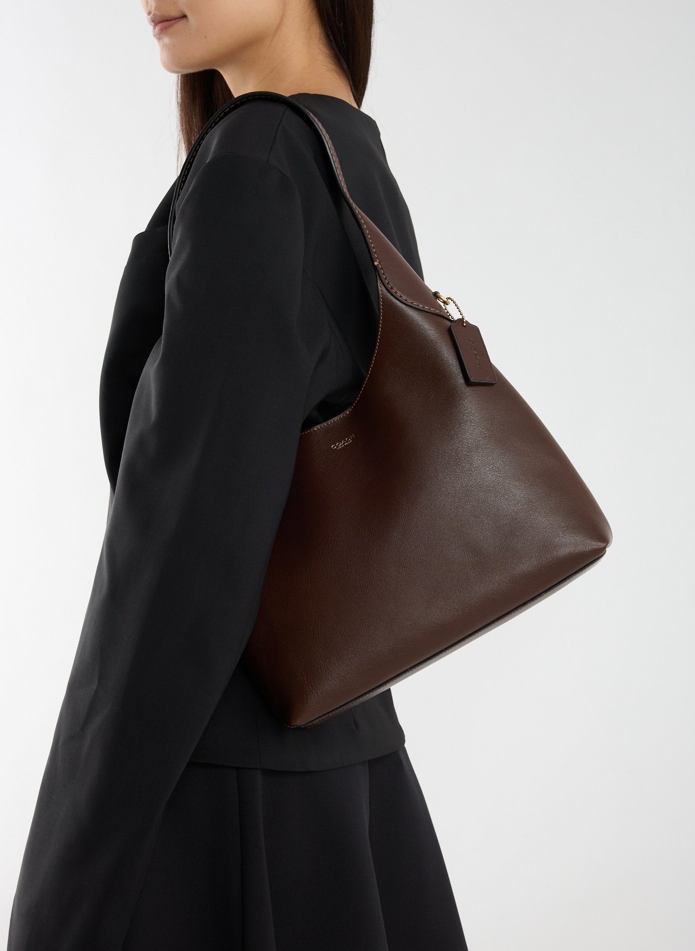 Sac porté épaule Brooklyn 28 en cuir COACH Marron