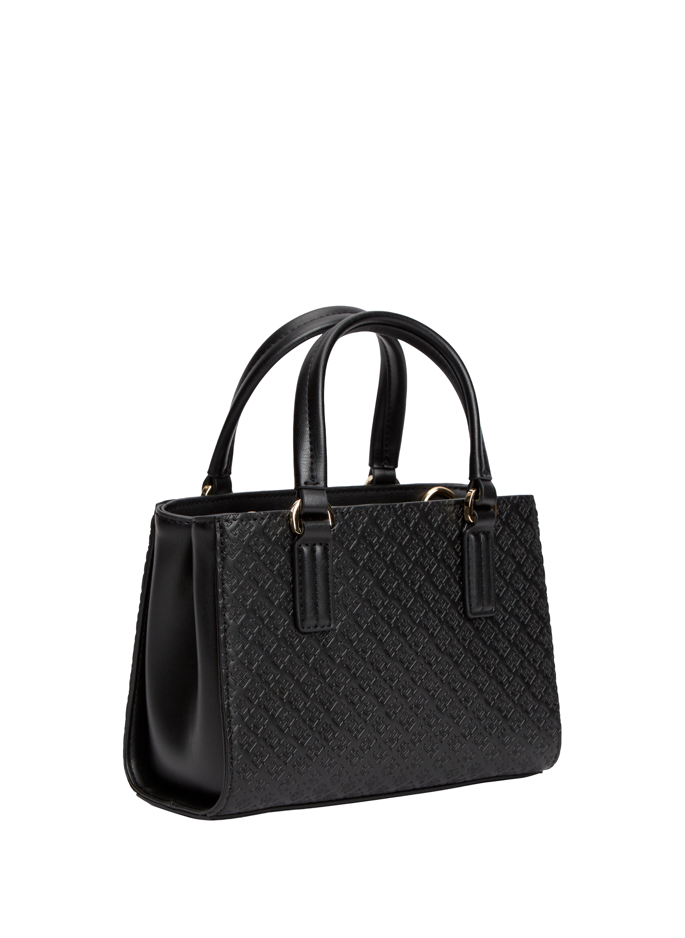 TH Monogram Daily Mini Tote Handbag TOMMY HILFIGER Black