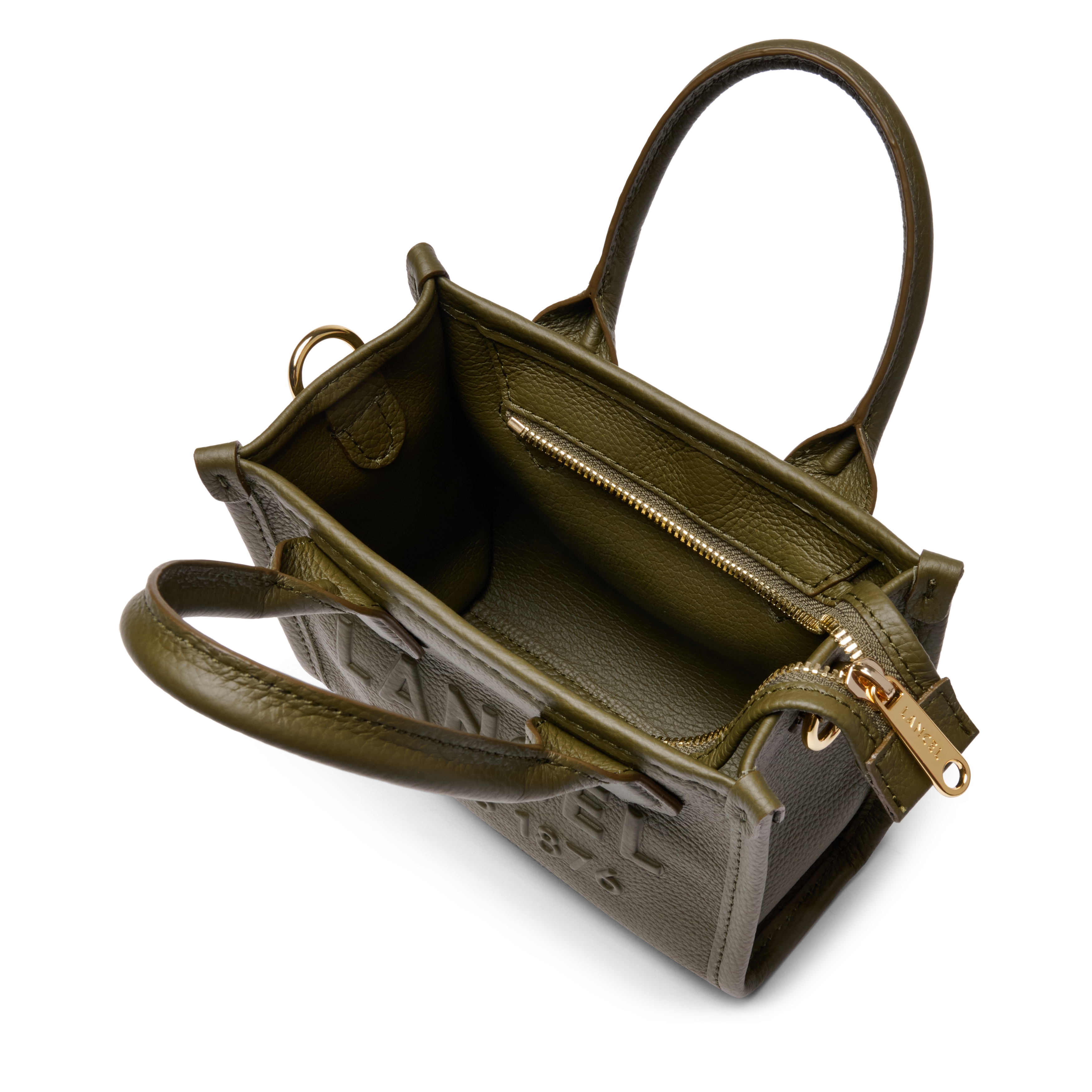 Mini sac cabas zippé double porté jour de lancel en cuir LANCEL Vert