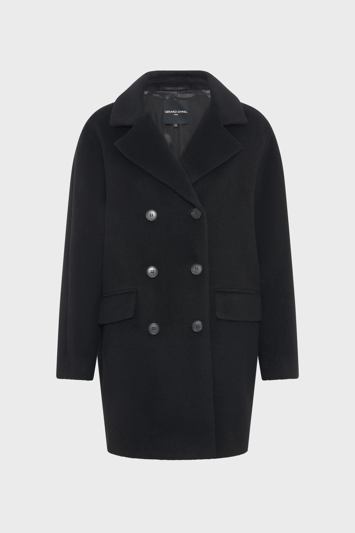 Manteau croisé en laine - magalie GERARD DAREL Noir