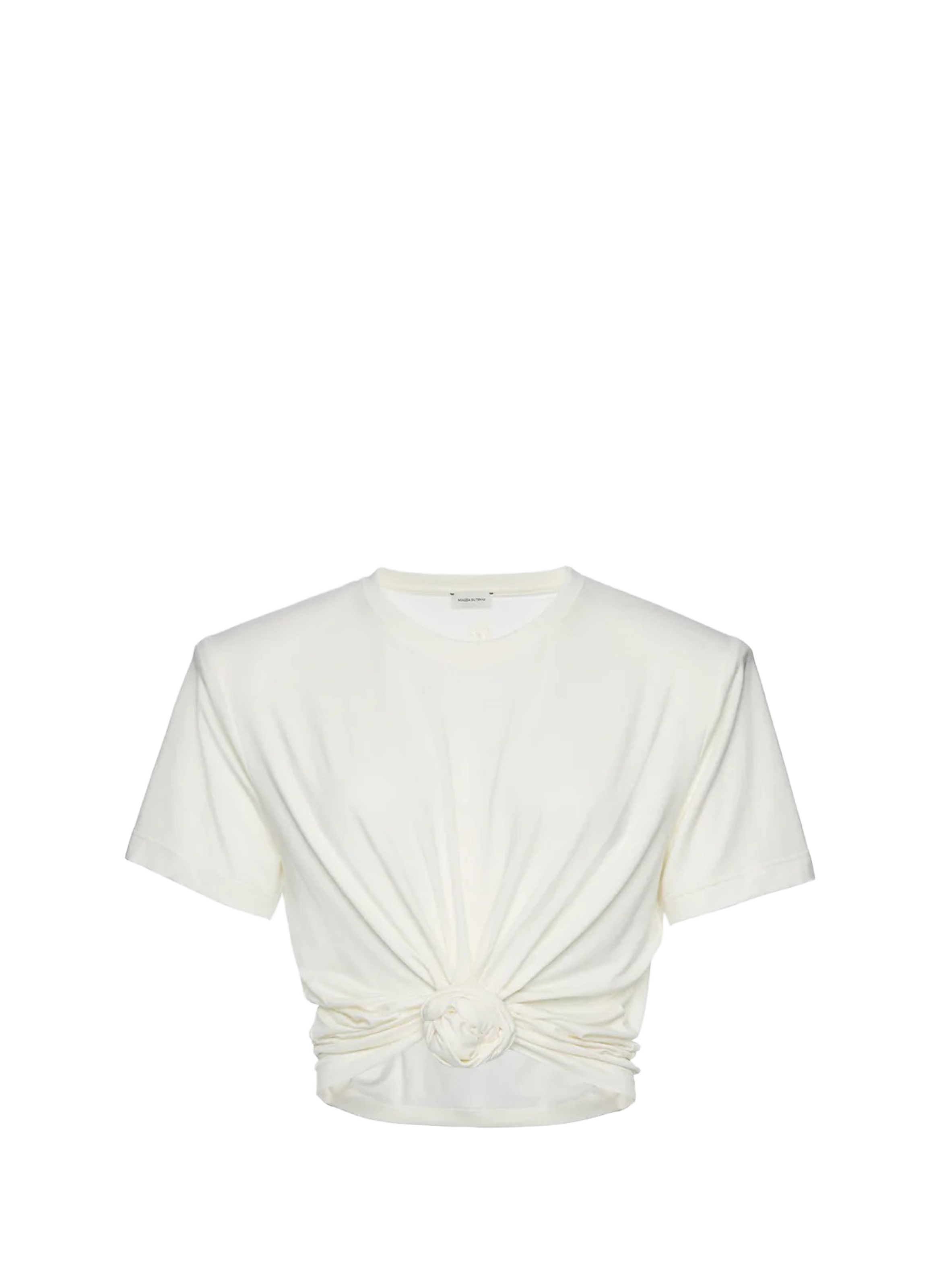T-shirt uni noué à l'avant MAGDA BUTRYM Beige