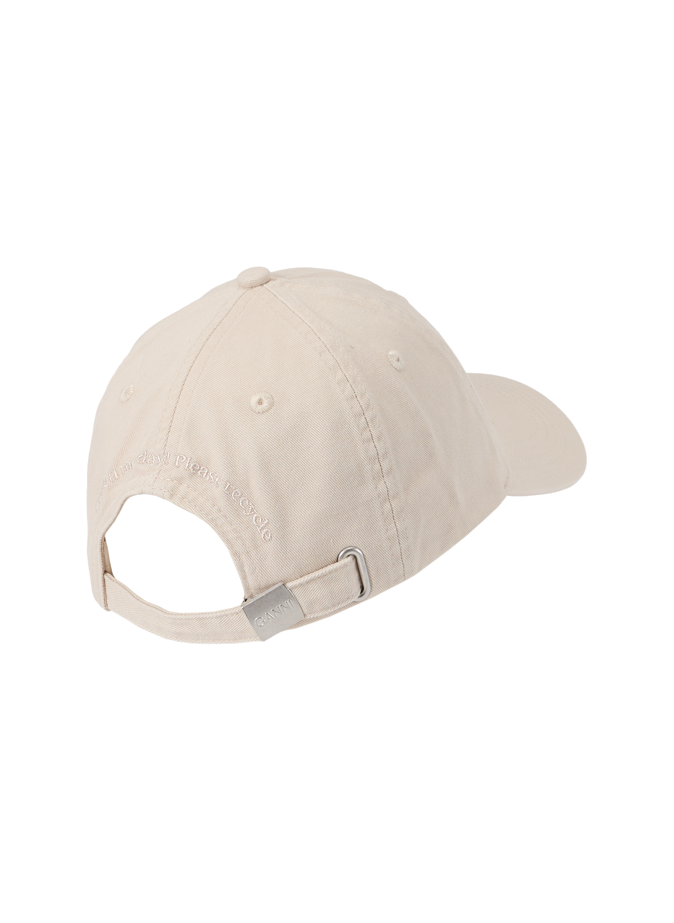 Embroidered brand cotton cap GANNI Beige