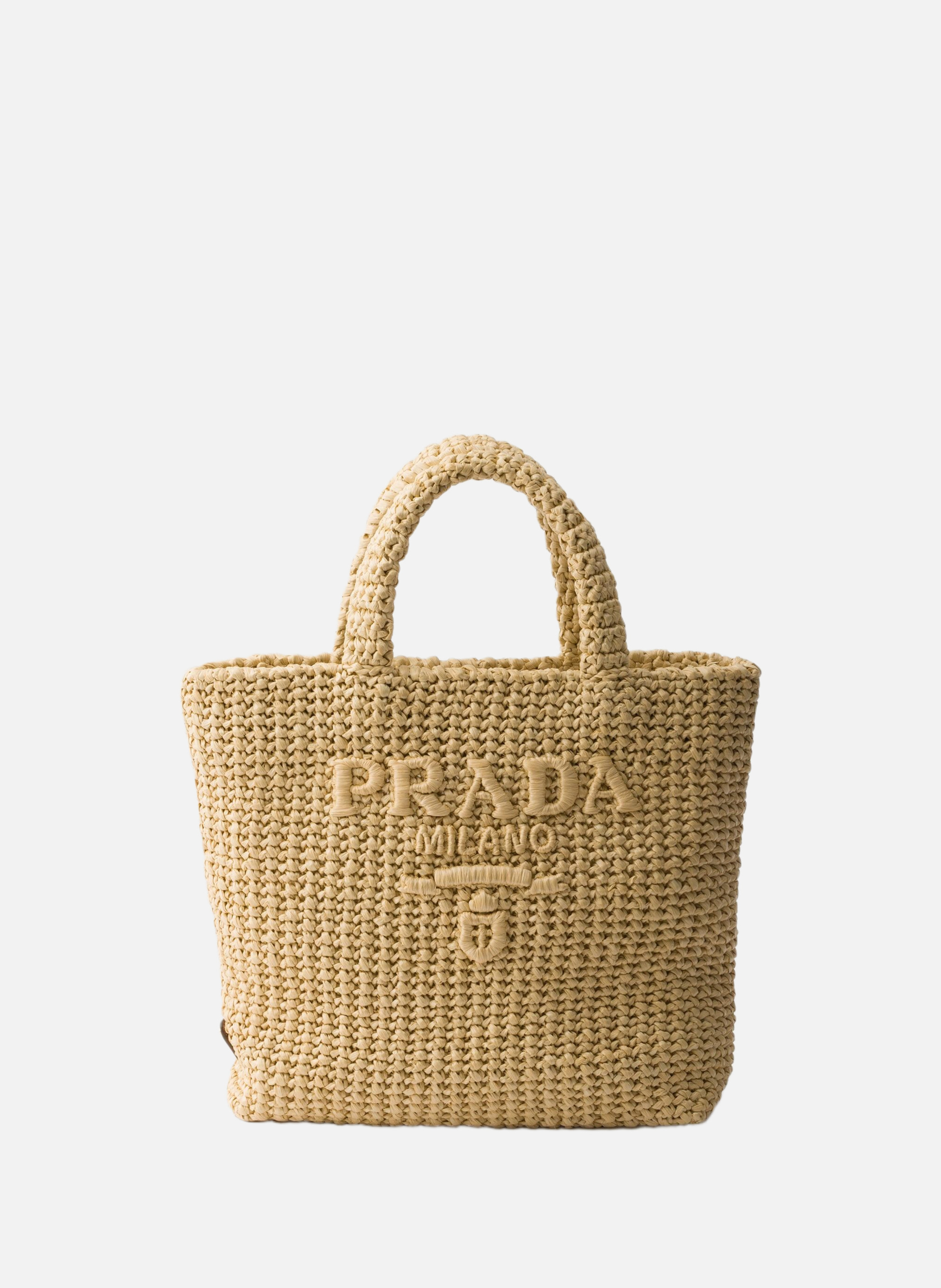 Petit cabas en crochet PRADA Beige