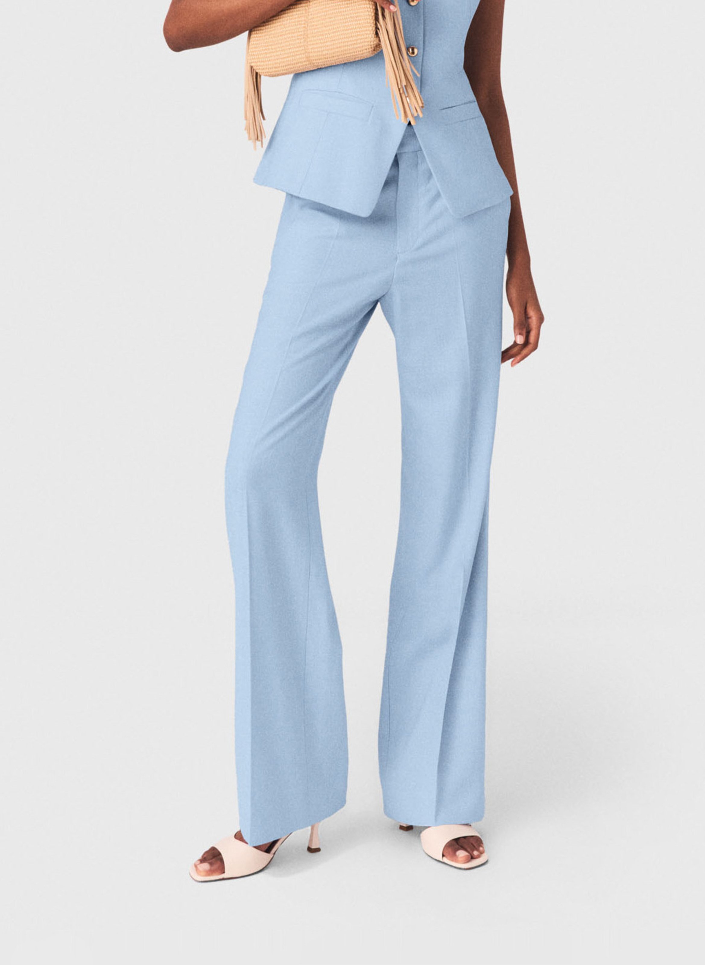 Pantalon de tailleur droit MAJE Bleu