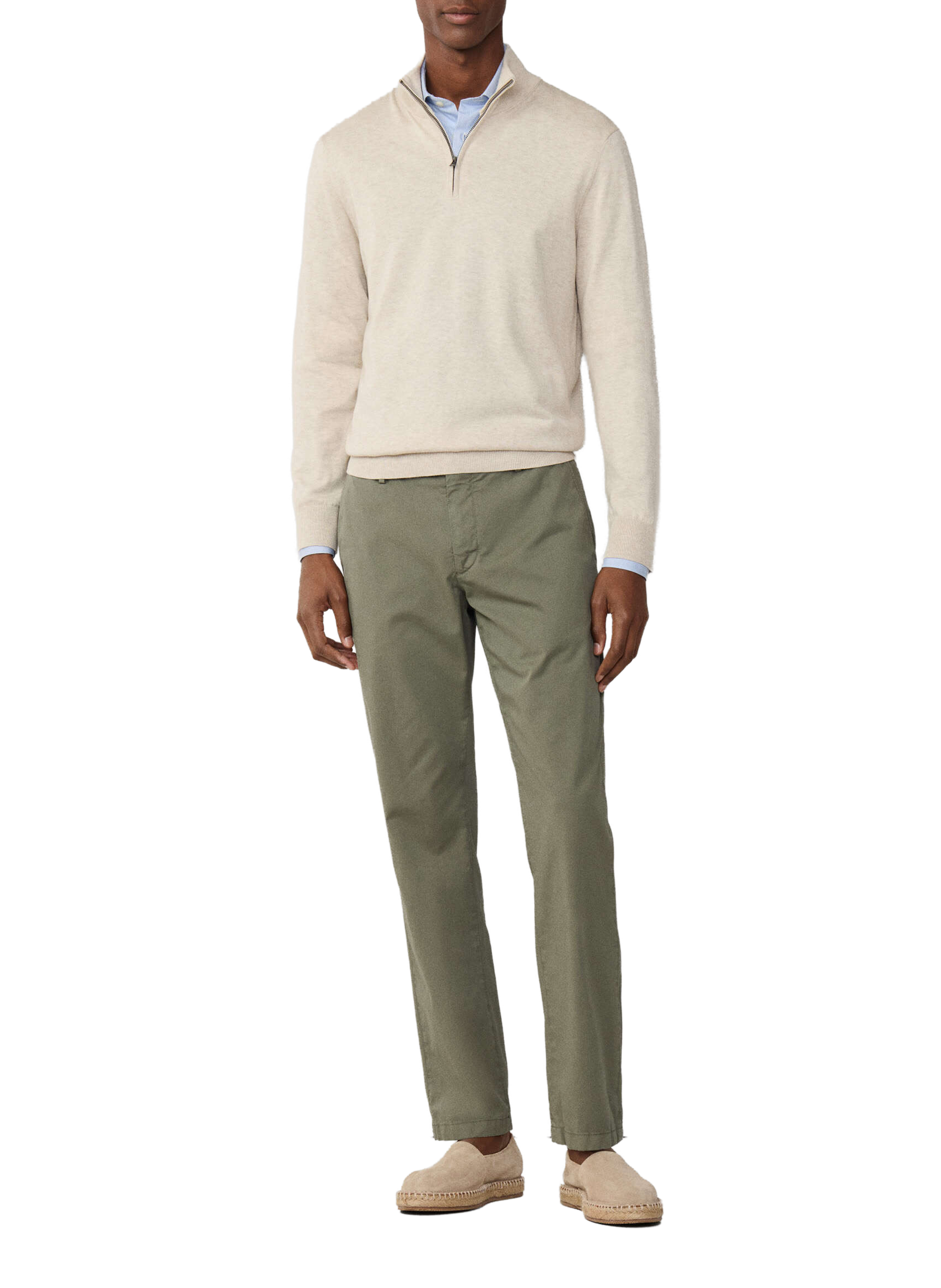 Cotton and linen jumper FACONNABLE Beige