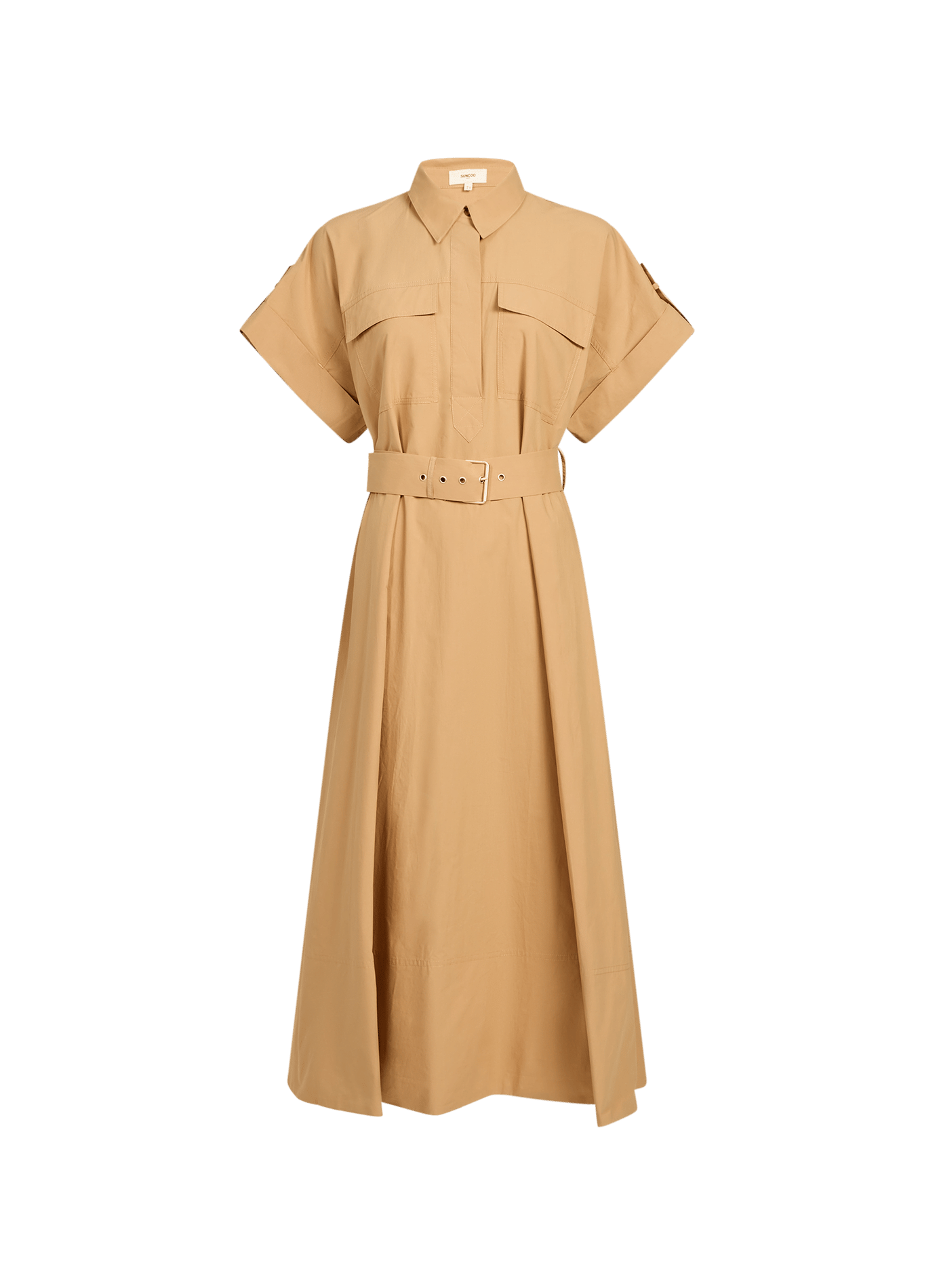 Robe longue et droite en coton SUNCOO Marron