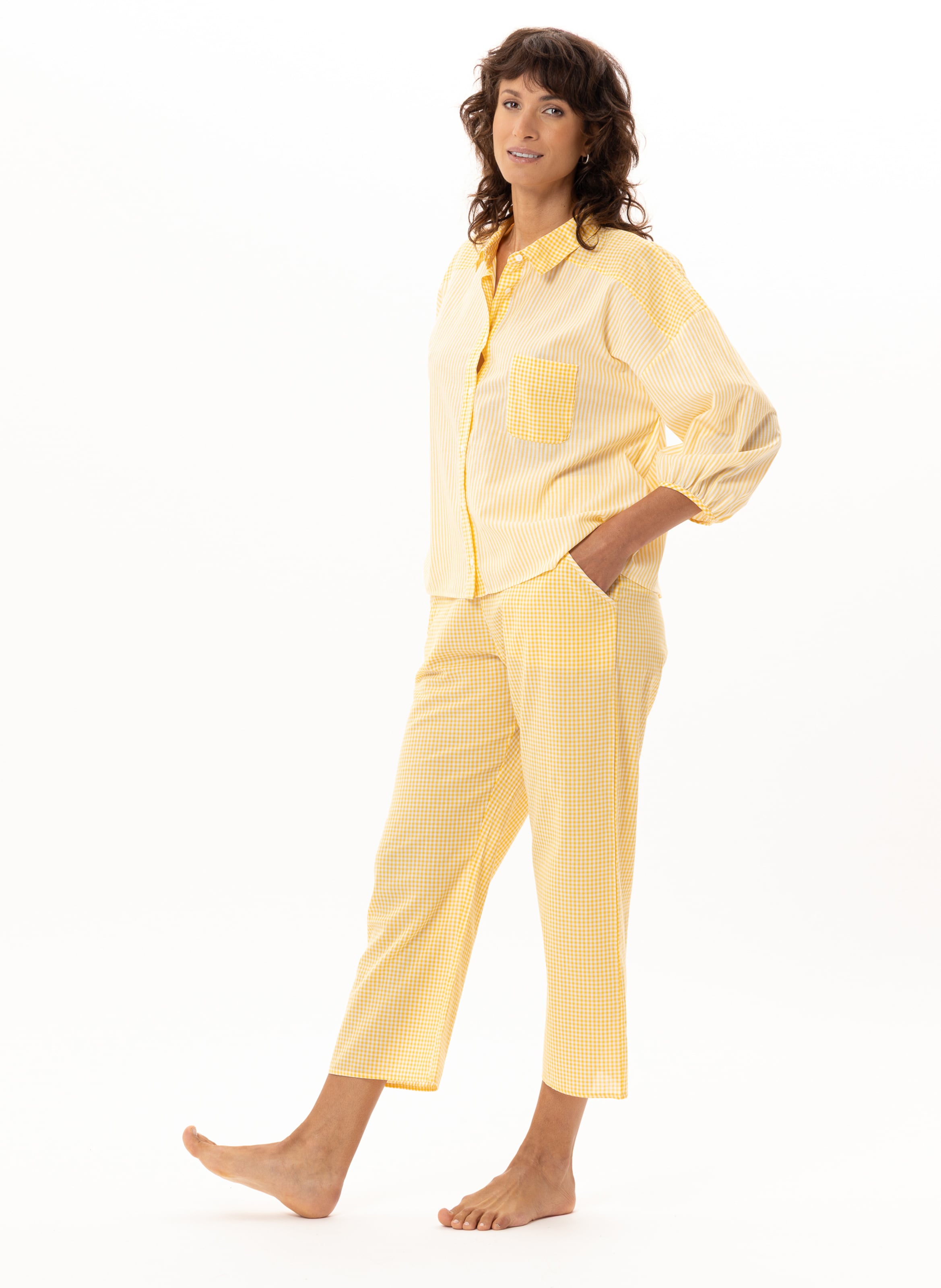 Pyjama boutonné en coton patio 206 LE CHAT Multicolore