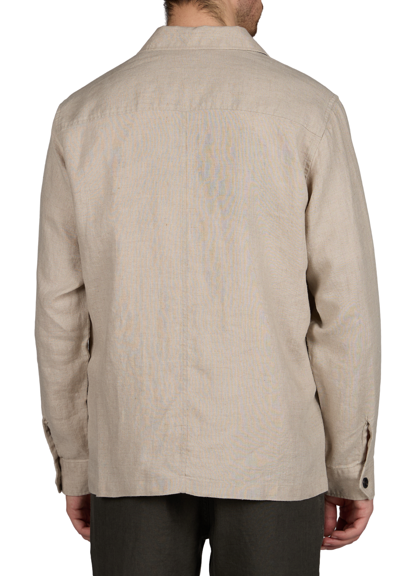 Chemise saharienne droite en lin HACKETT Beige