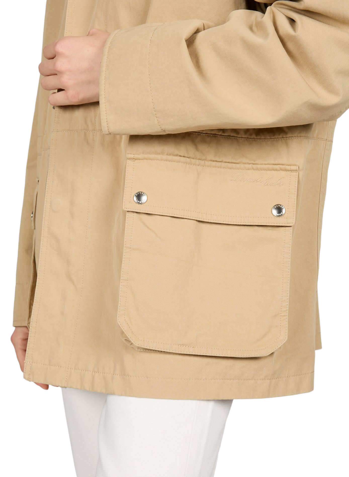 Straight jacket with classic collar in blended cotton DUNST Beige