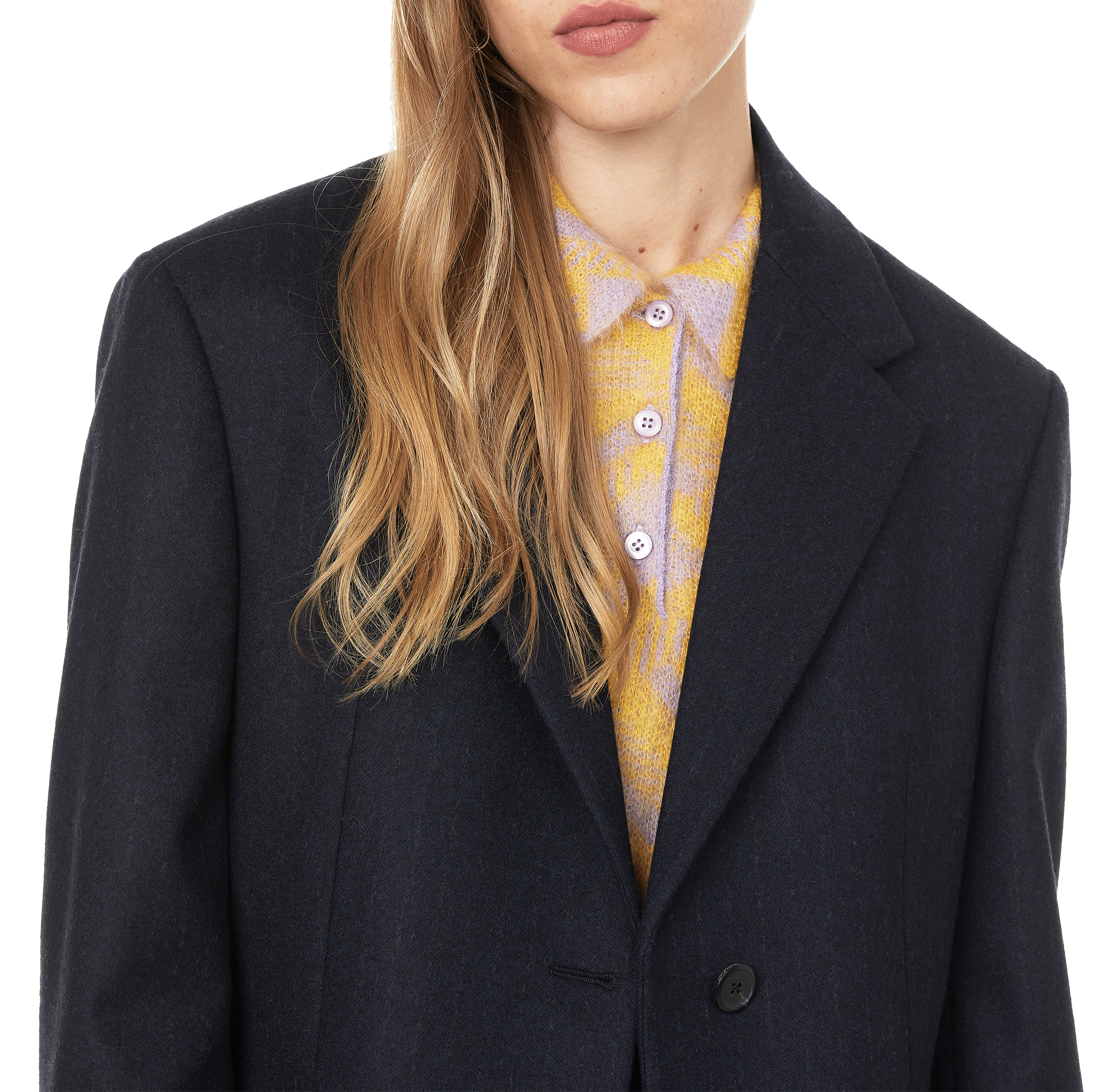 Giacca oversize in lana PRADA Blu