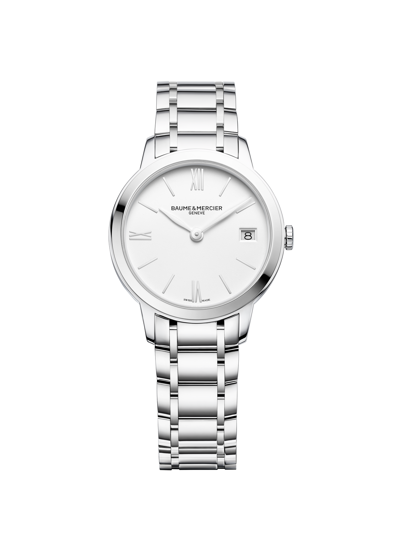 Montre quartz Classima en acier inoxydable BAUME & MERCIER Blanc