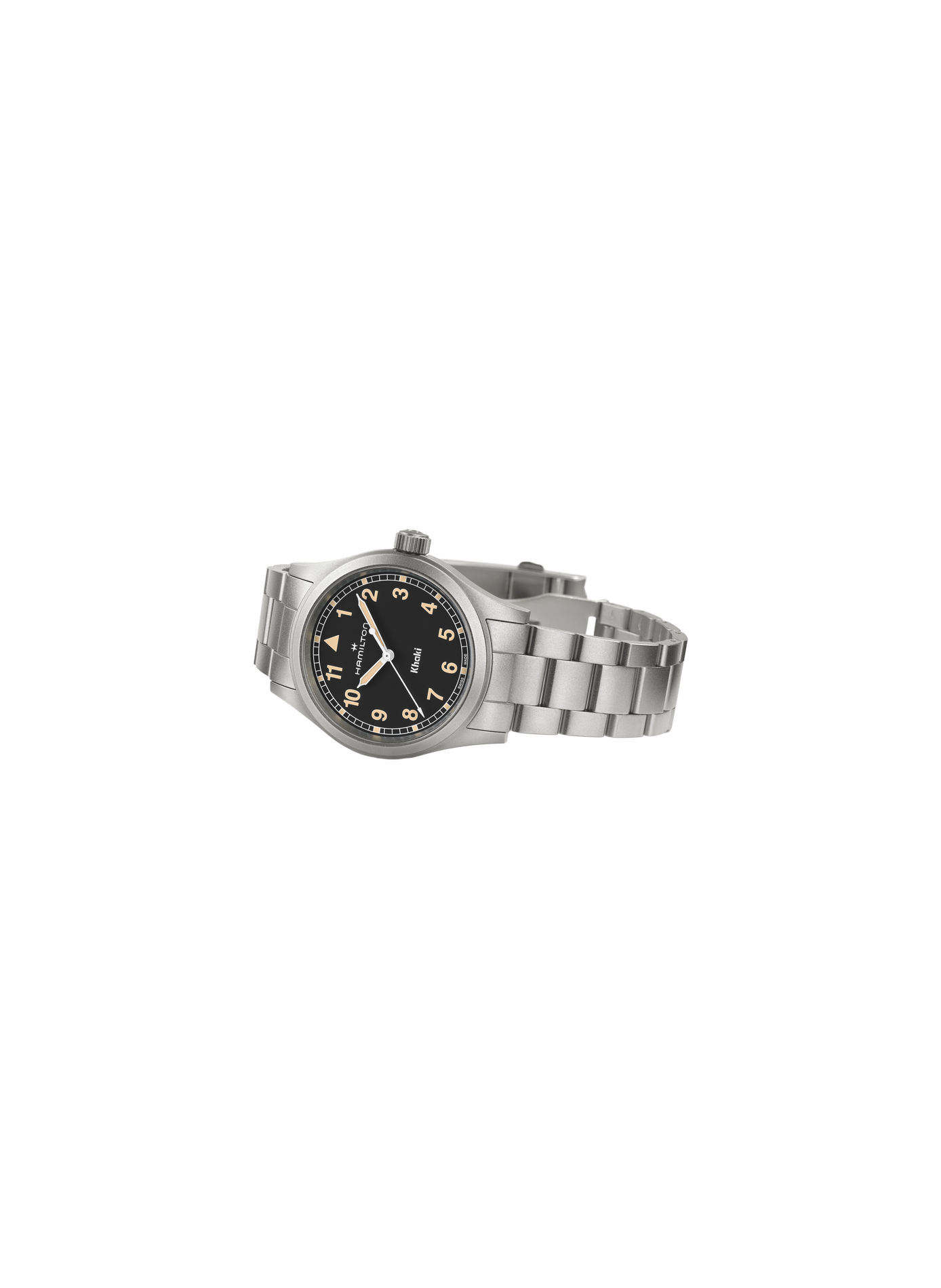 Montre quartz Khaki Field en acier inoxydable HAMILTON Noir