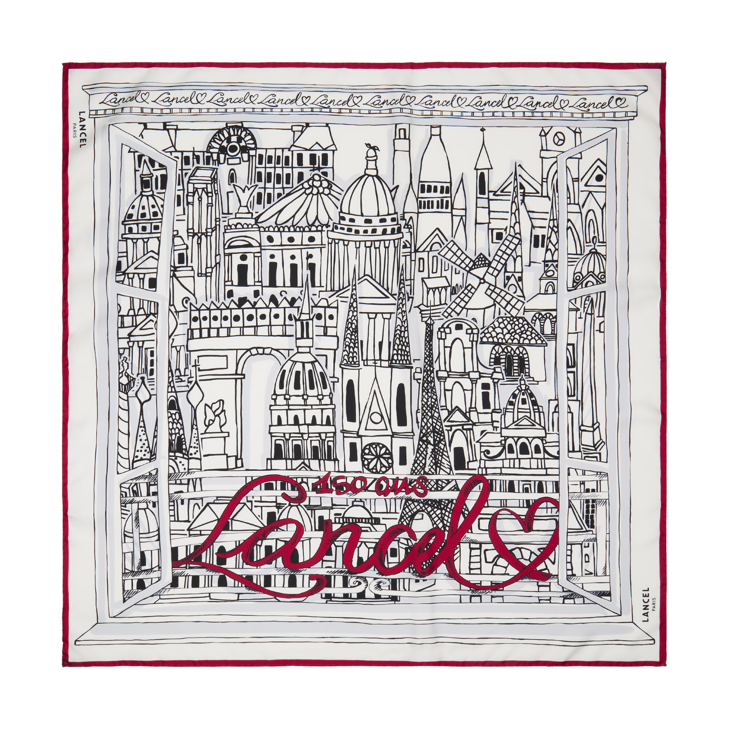 Zijden sjaal capsule 150 jaar LANCEL Veelkleurig