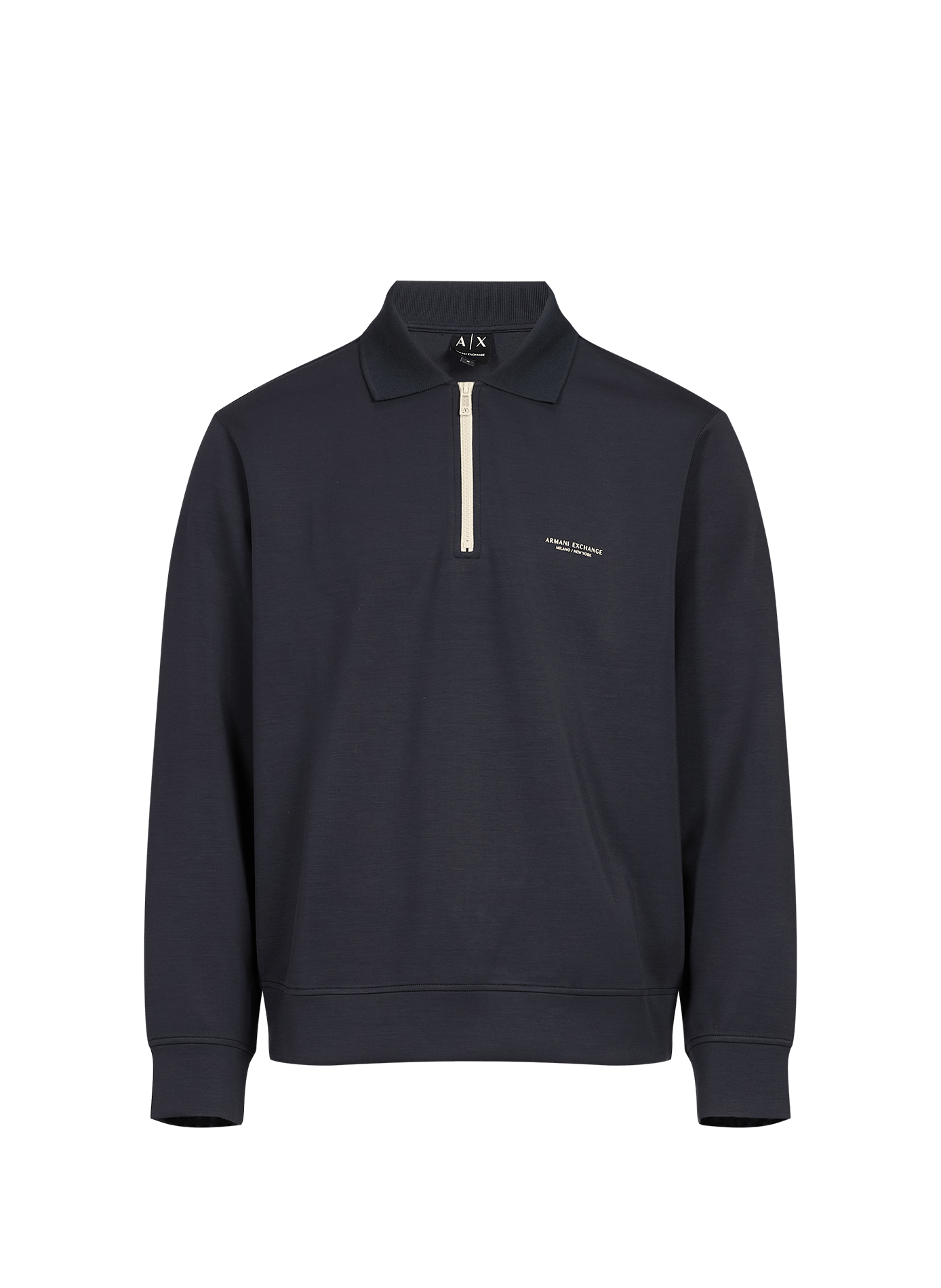 Sudadera con cuello con cremallera y logo ARMANI EXCHANGE Azul
