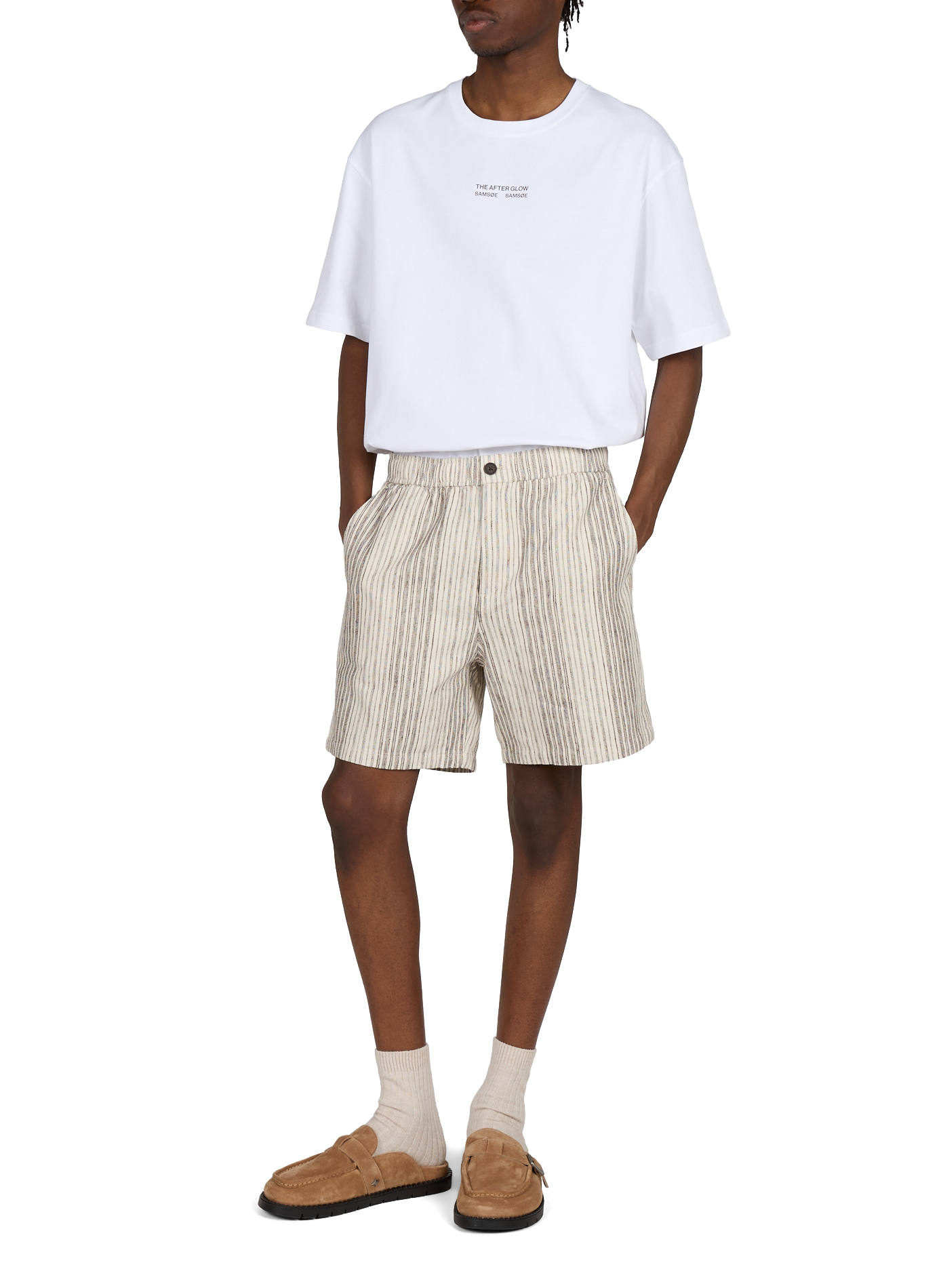 Oversized cotton Sauni t-shirt SAMSOE SAMSOE White
