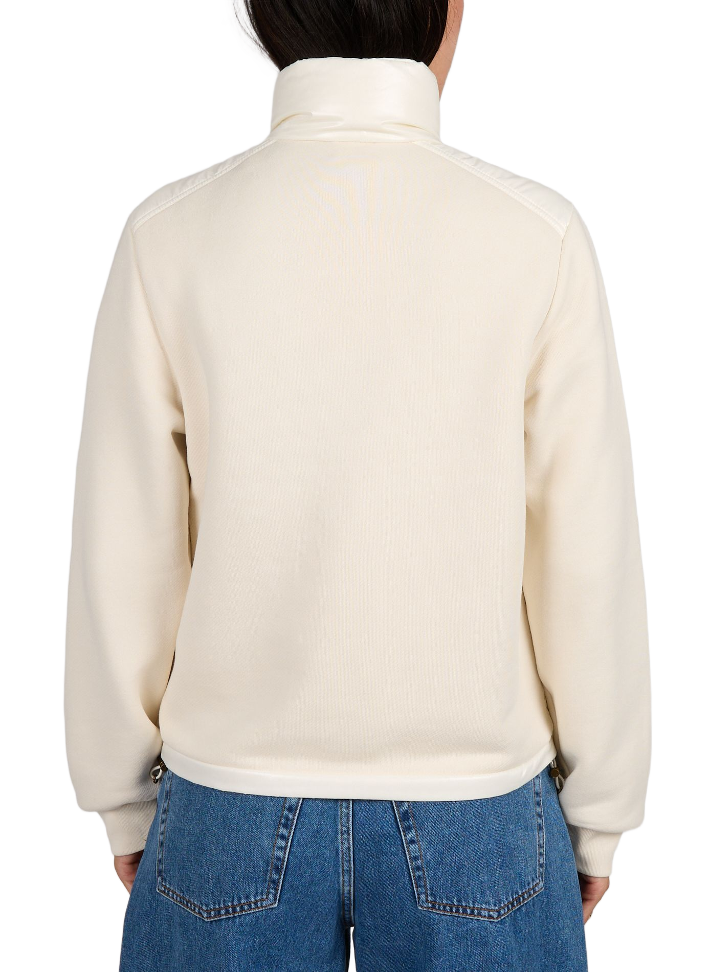 Quilted high-neck cotton blend sweatshirt MONCLER White