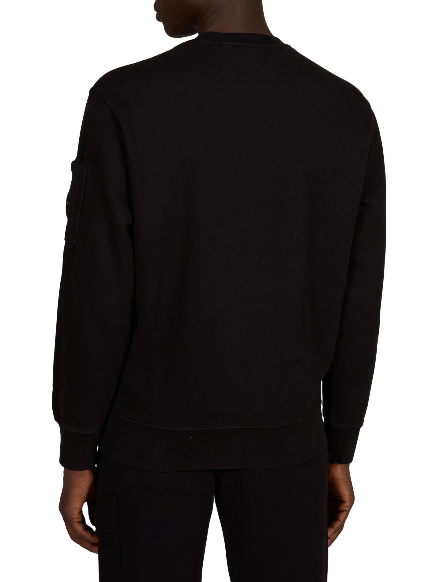Solid color cotton signature lens pullover CP COMPANY Black
