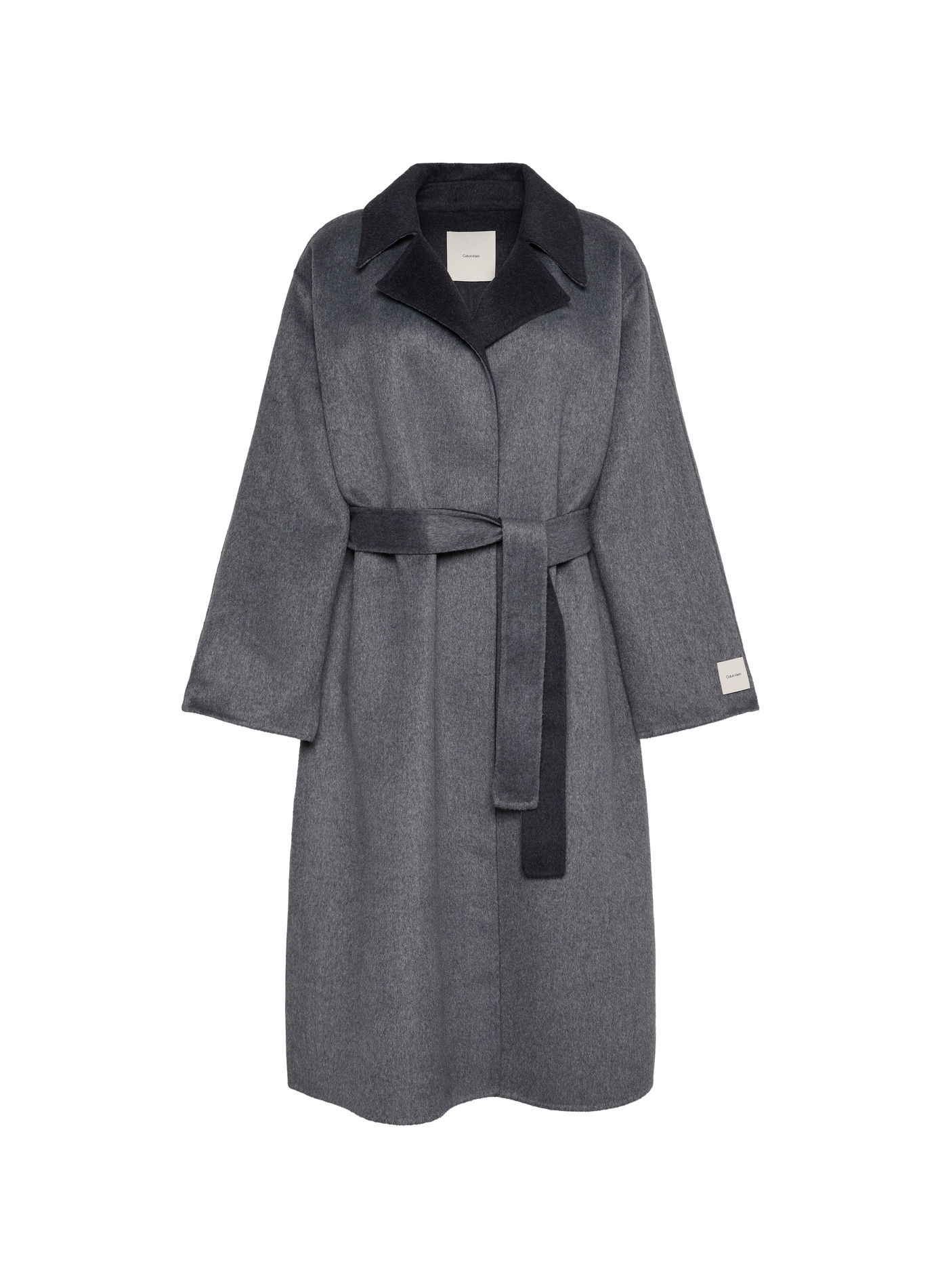 Long wool-blend trench coat CALVIN KLEIN Grey