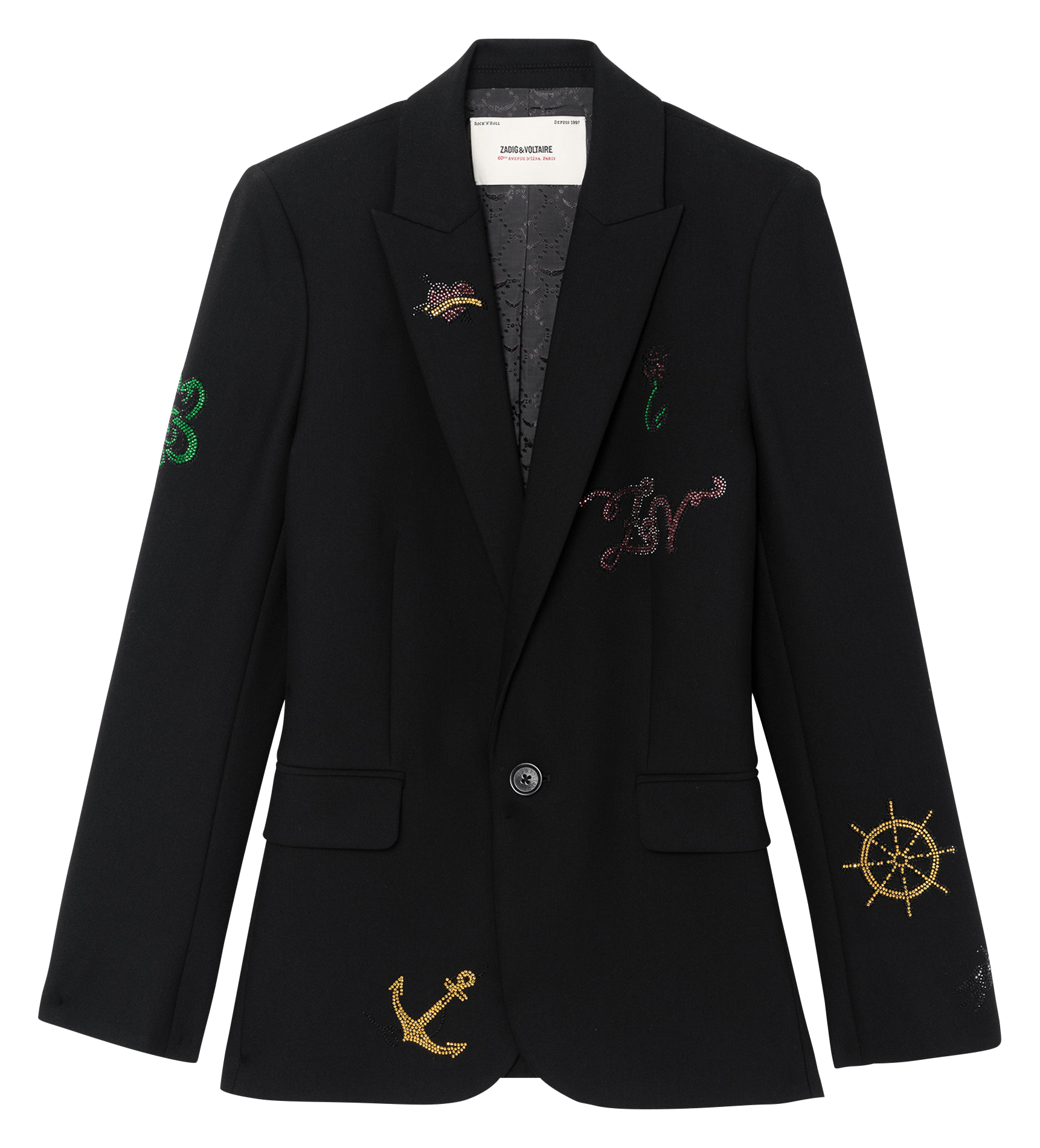Veste de tailleur strassée valse ZADIG&VOLTAIRE Noir