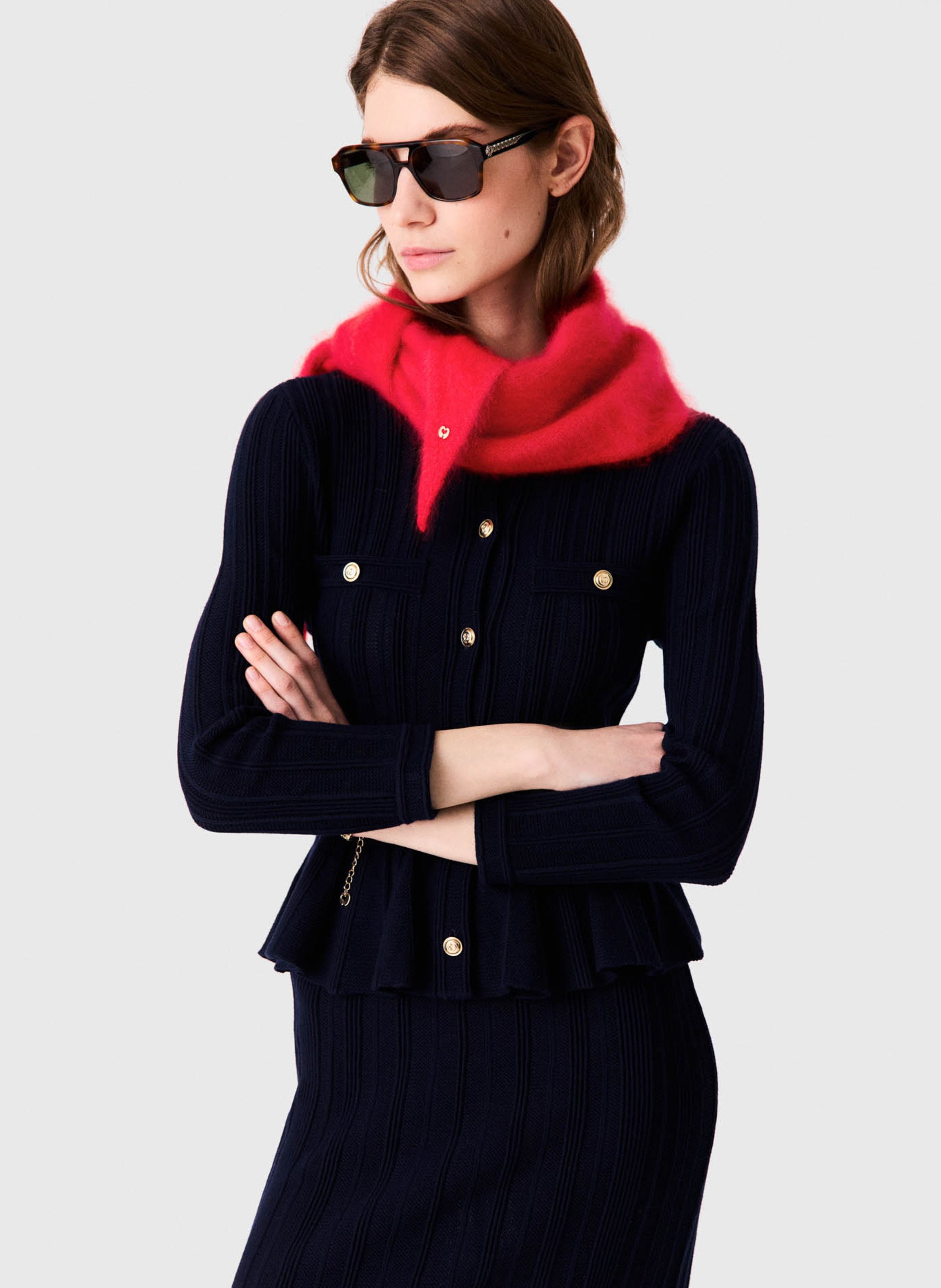 Echarpe triangulaire en laine MAJE Rouge
